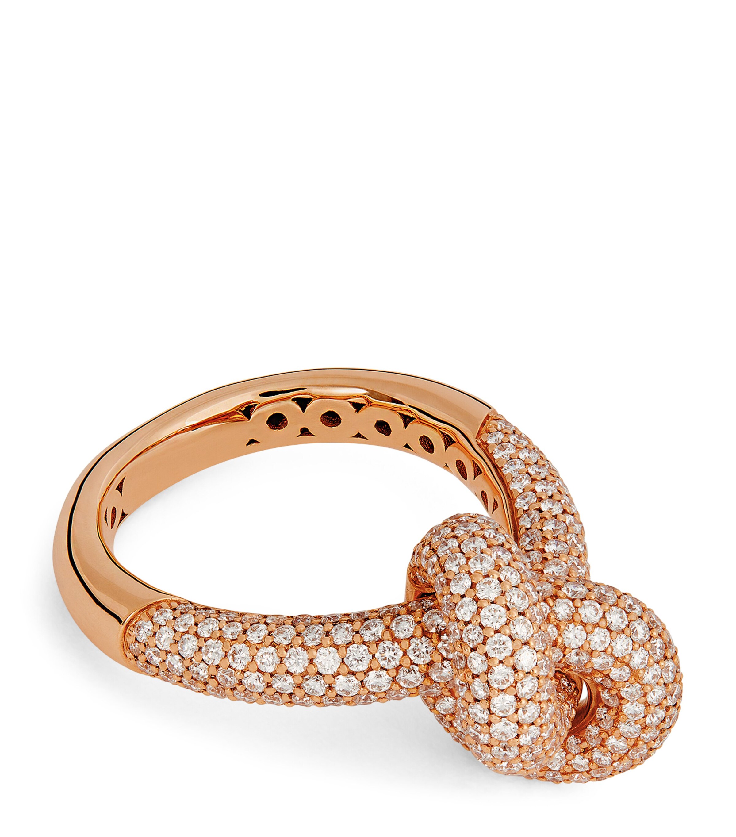 Rose Gold and Pavé Diamond The Legacy Knot Ring ROSE GOLD Image 1