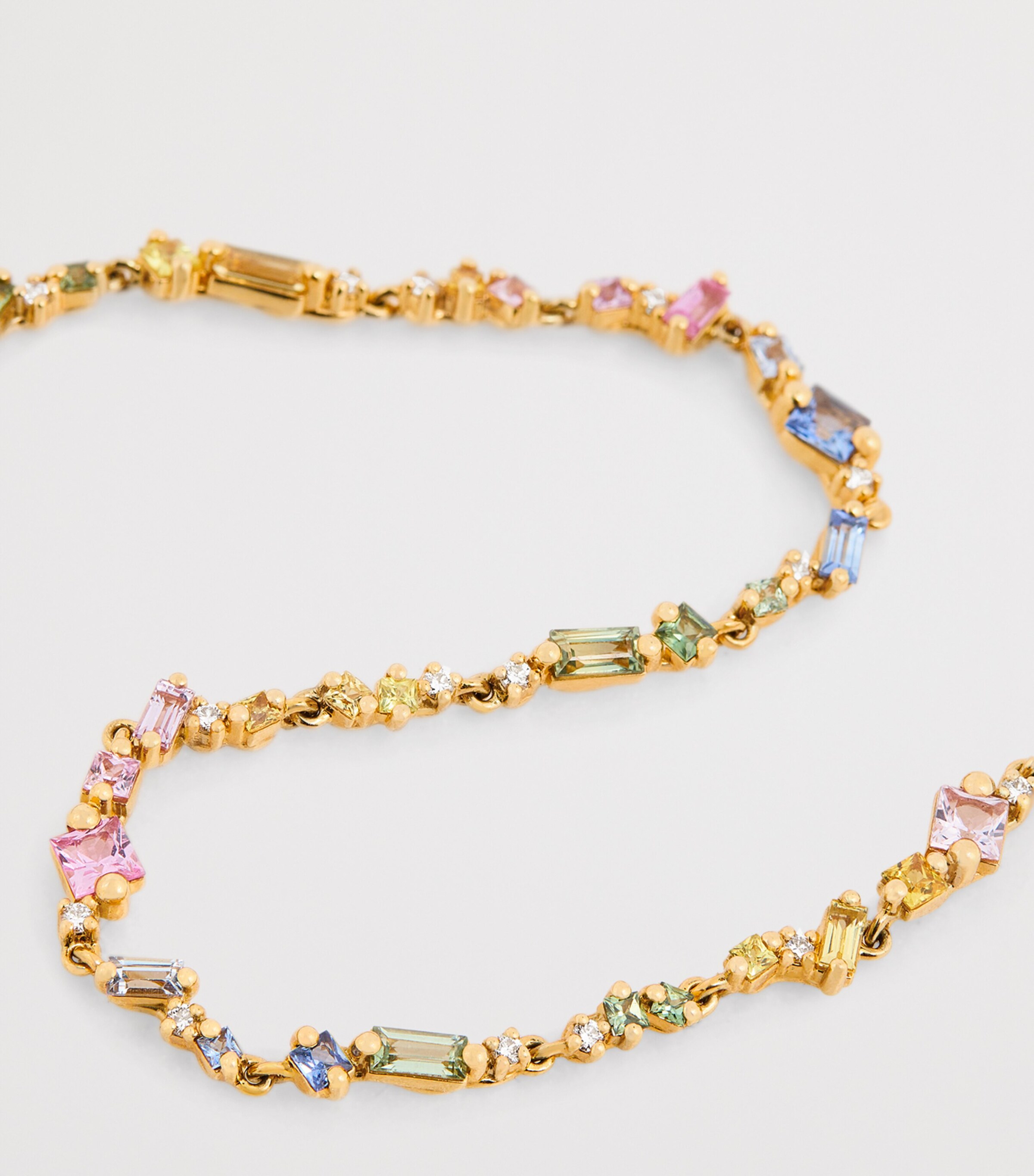 Yellow Gold, White Diamond and Pastel Sapphire La Fantaisie Bracelet 18K YG/PS Image 6