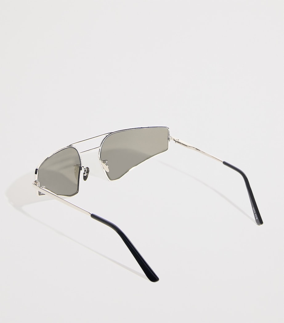 Rick Owens Stainless Steel RG0000015 Prong Sunglasses Tpl/blklns Image 3