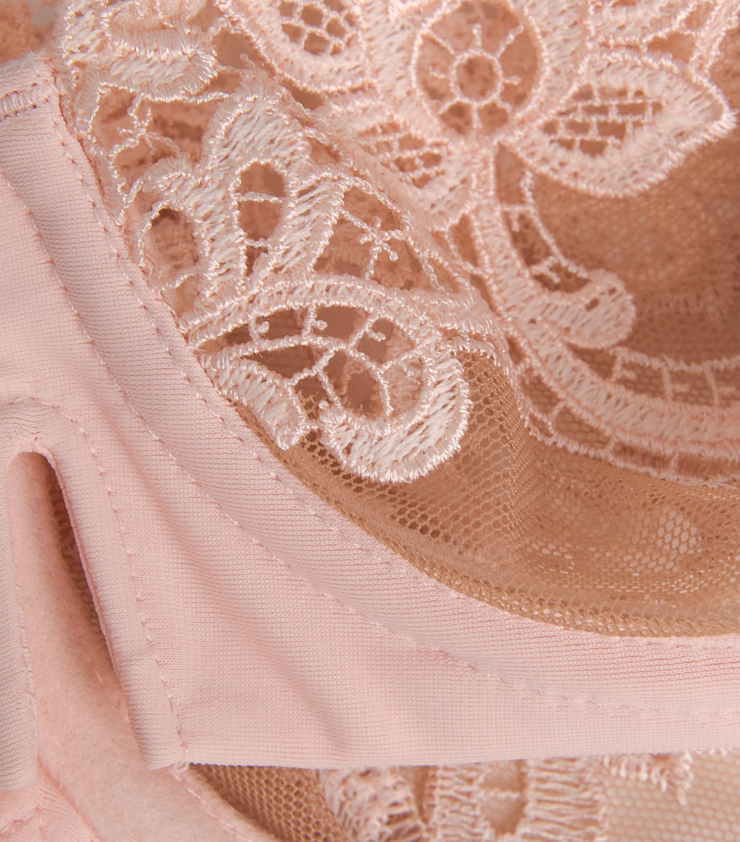 Simone Perele Womens Lace Saga Half-Cup Bra Rose Nude Image 4
