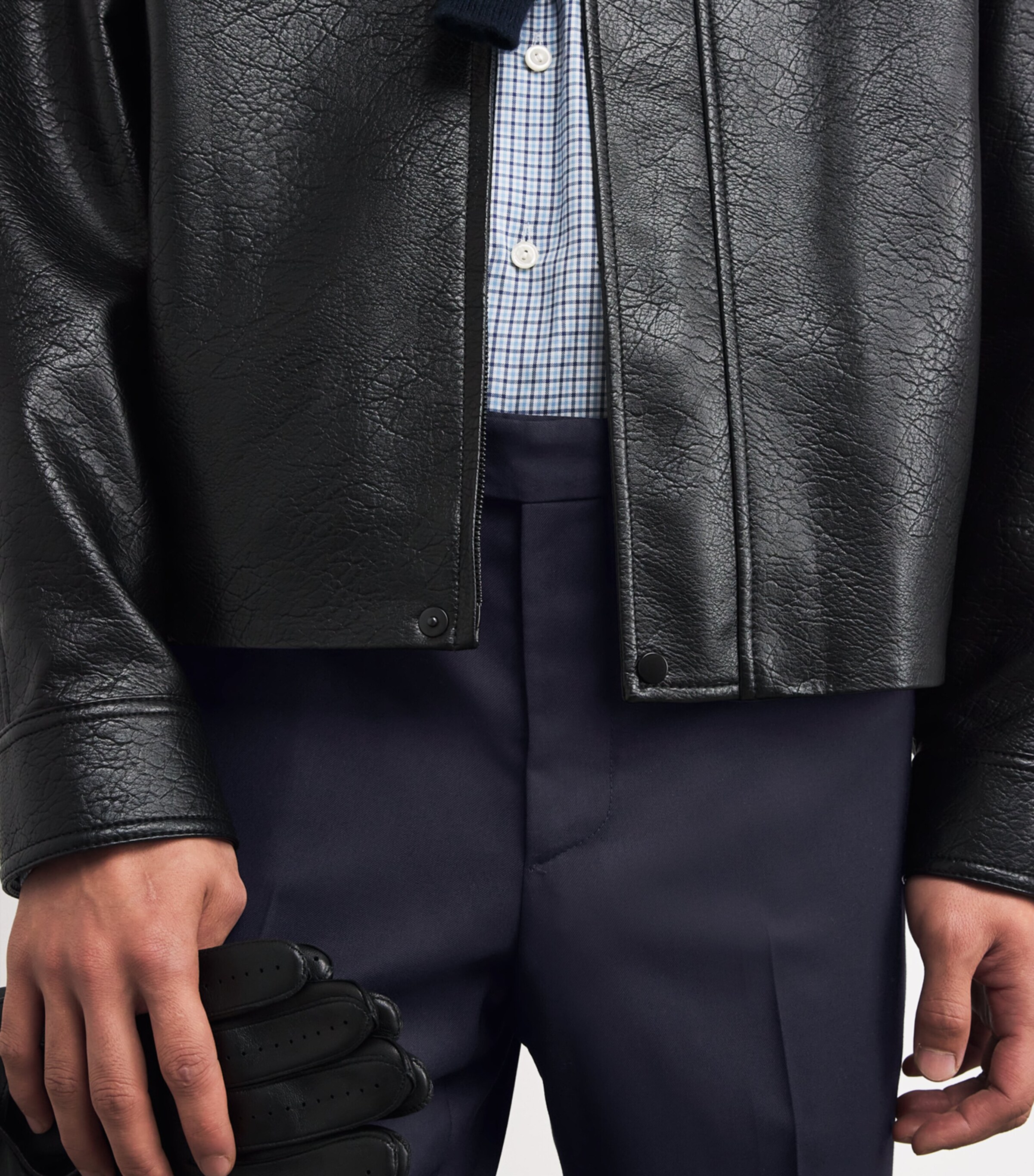 Wool Slim Tailored Trousers 01NAVY Image 7