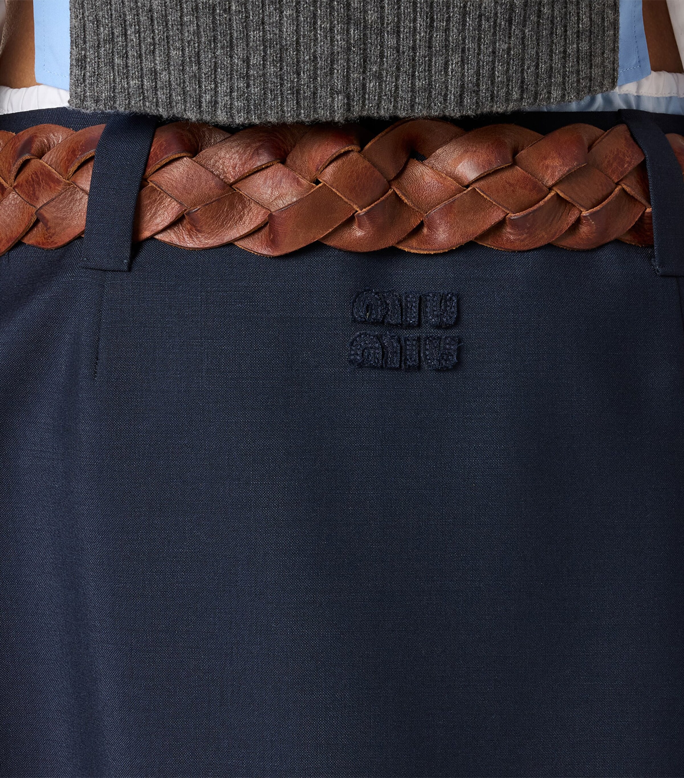 Miu Miu Womens Mohair-Wool Midi Skirt Image 5