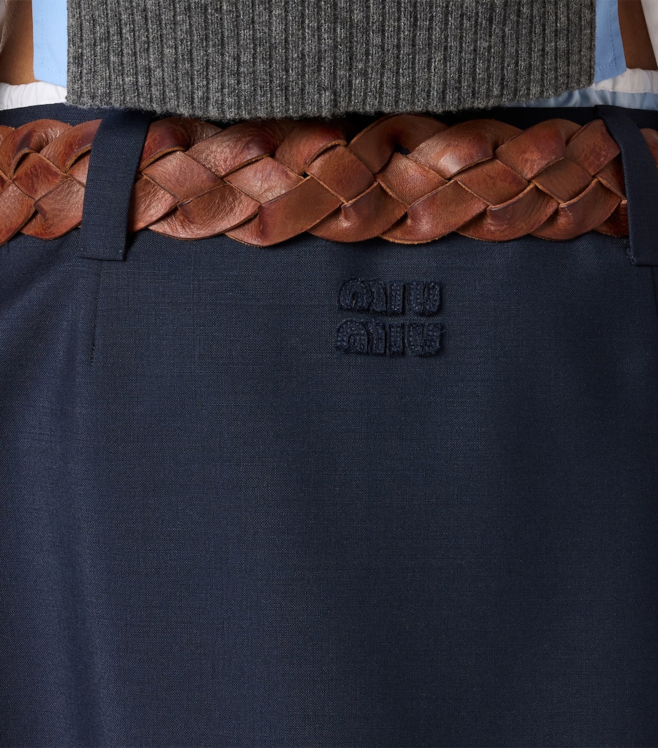 Miu Miu Womens Mohair-Wool Midi Skirt Image 5