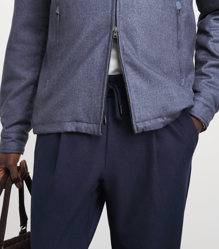 Herno Mens Double Jersey Straight Trousers Blu Navy Image 3