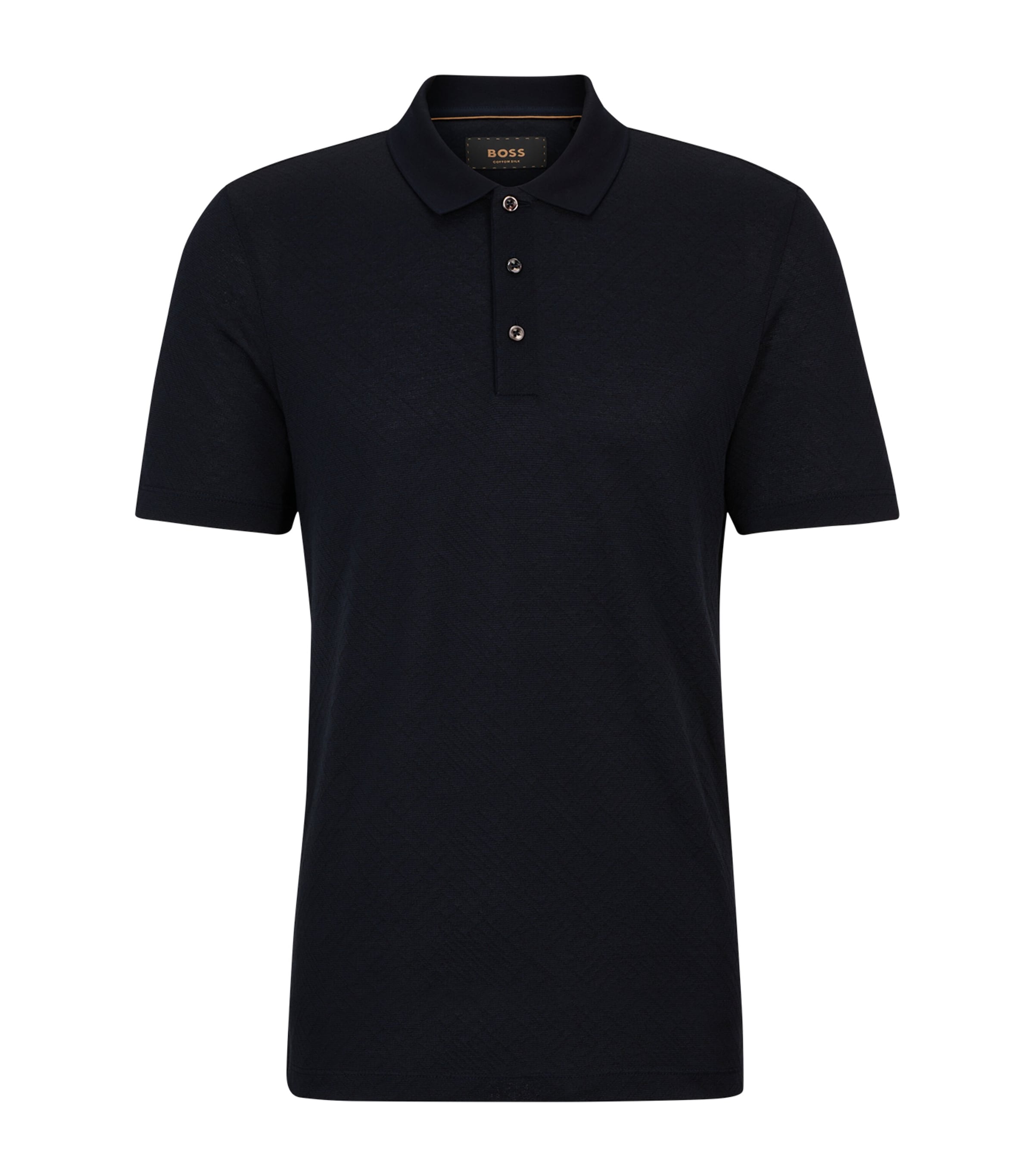 Hugo Boss Cotton-silk Polo Shirt In Black