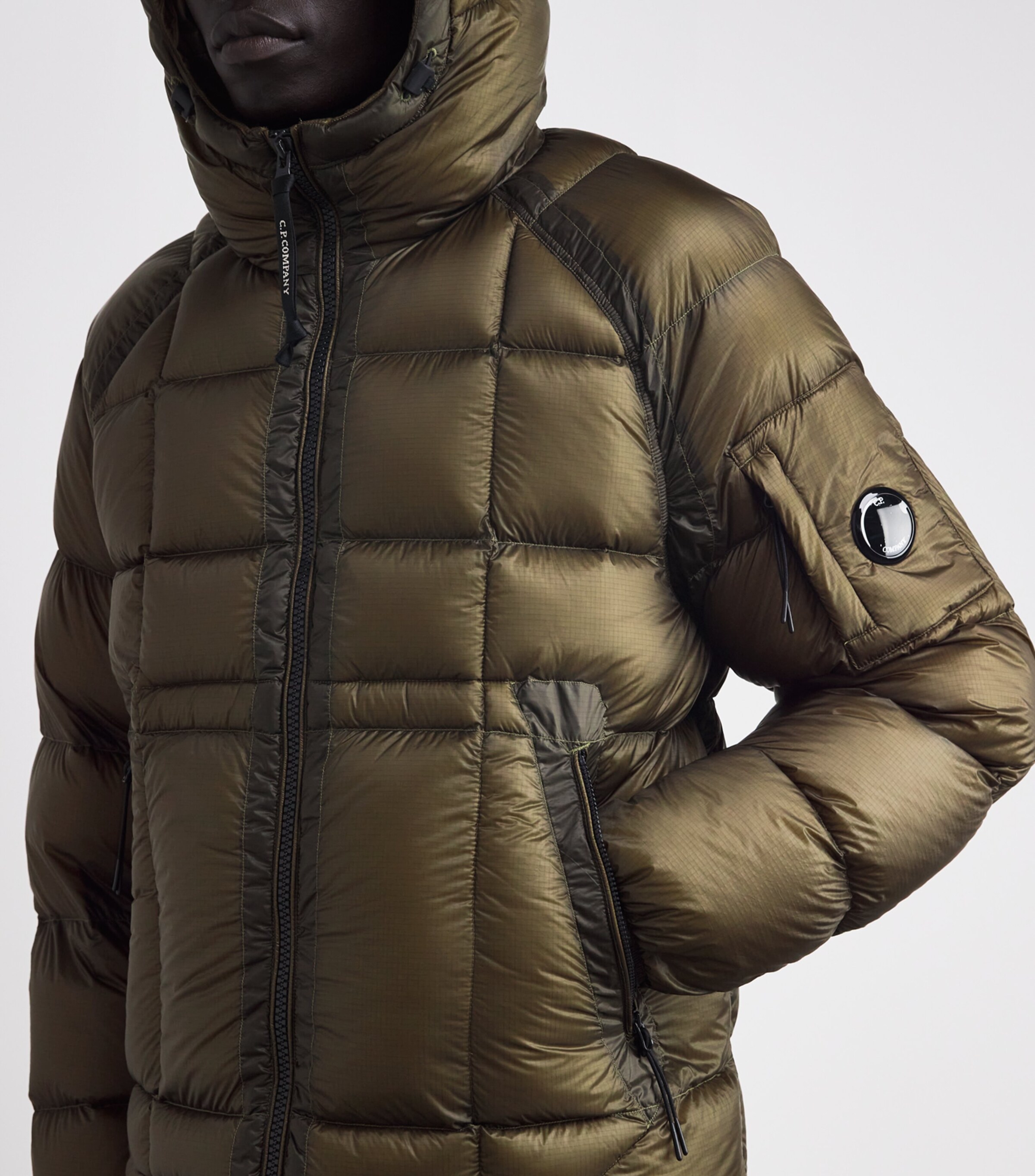 C.P. Company Mens D.D. Shell Ripstop Puffer Jacket Ivy Green Image 6