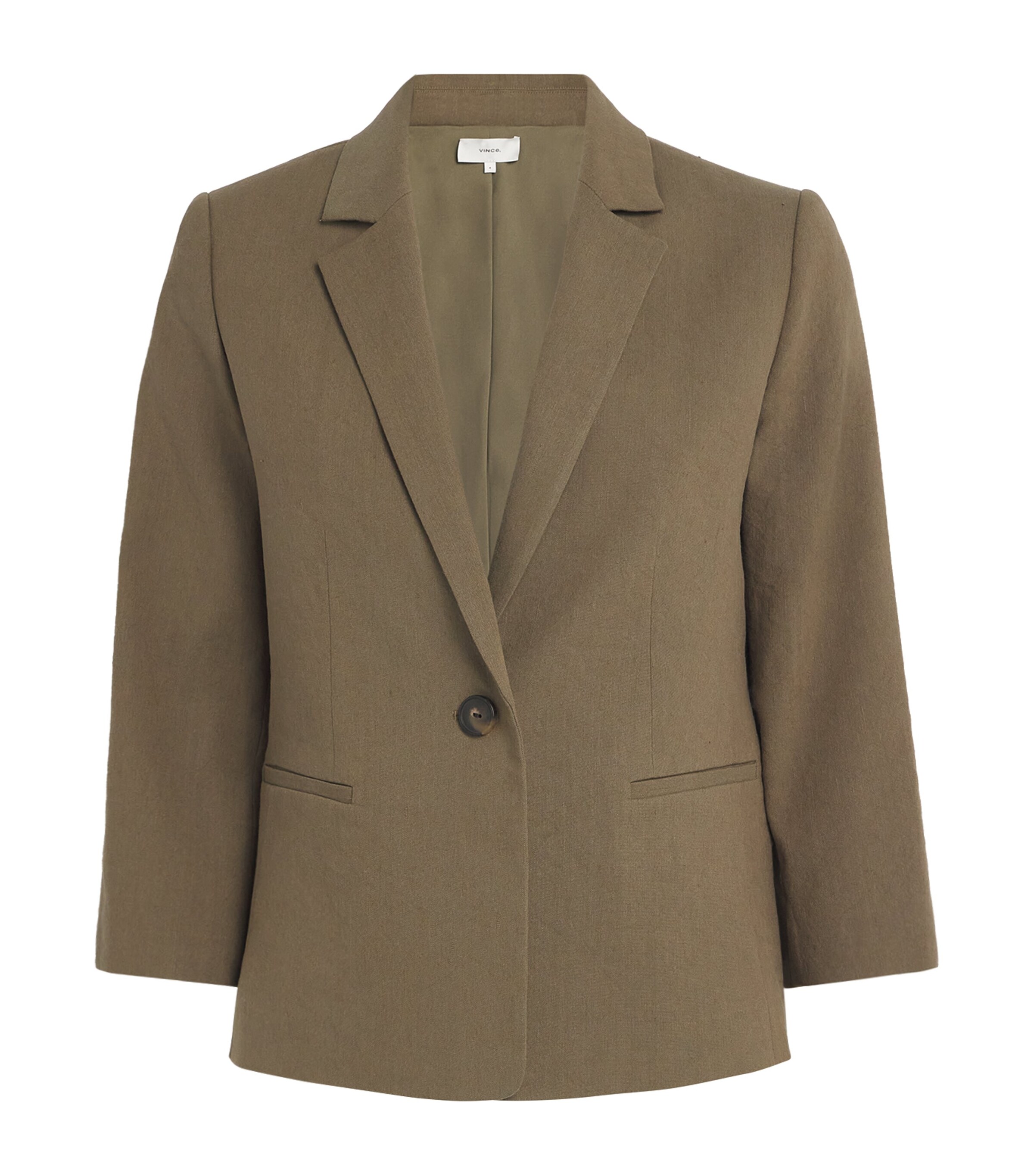 Linen-Blend Shrunken Blazer 309MSS Image 1