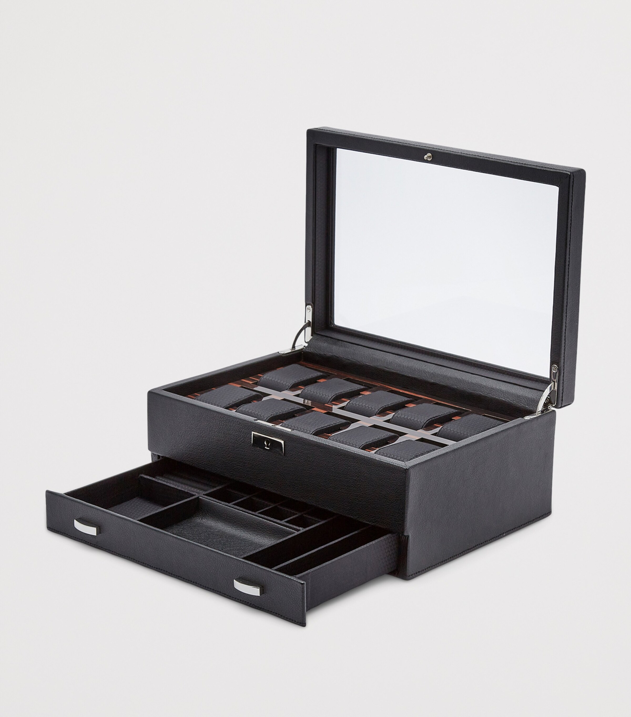 WOLF Vegan Leather Roadster Watch Box Black Image 4