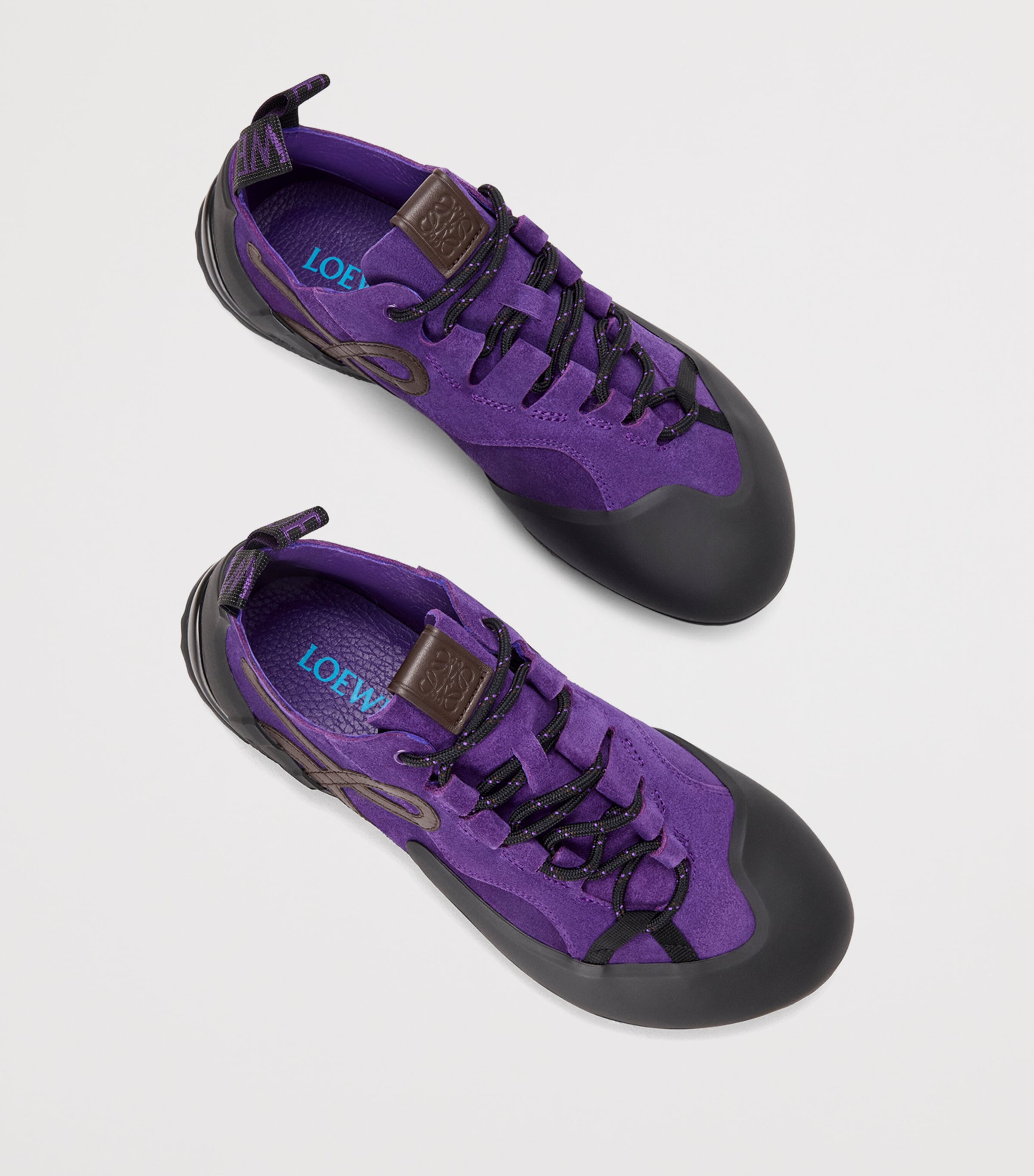 Split Leather Grip Sneakers PURPLE/BROWN Image 4