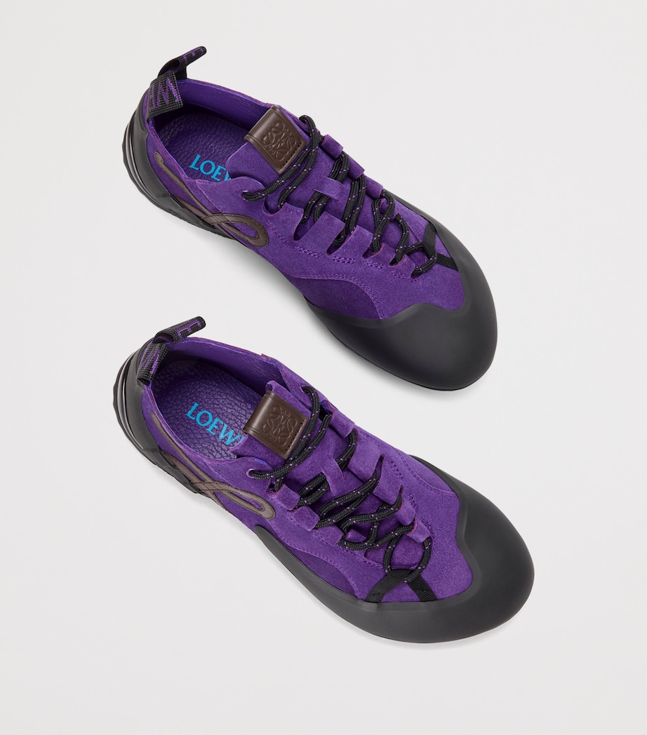 Split Leather Grip Sneakers PURPLE/BROWN Image 4
