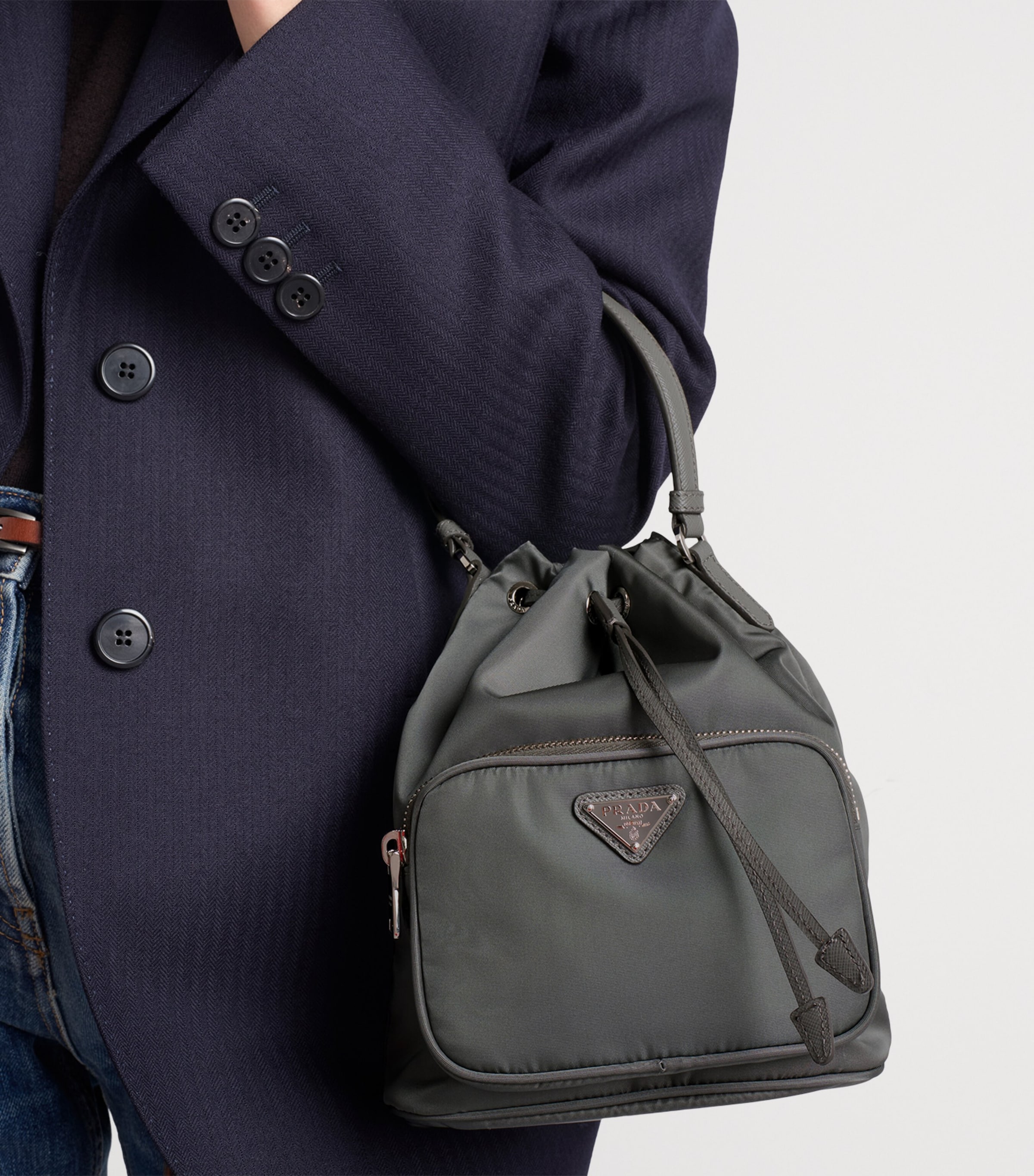 Re-Nylon Duet Bucket Bag F0ST1 Image 6