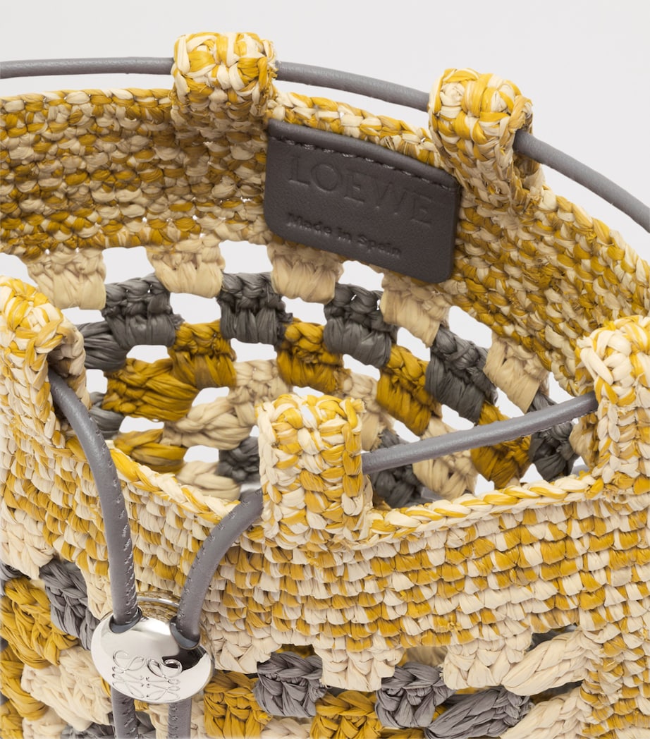 LOEWE x Paula's Ibiza Crochet Logo Bag Pearl Grey/mustard Image 4
