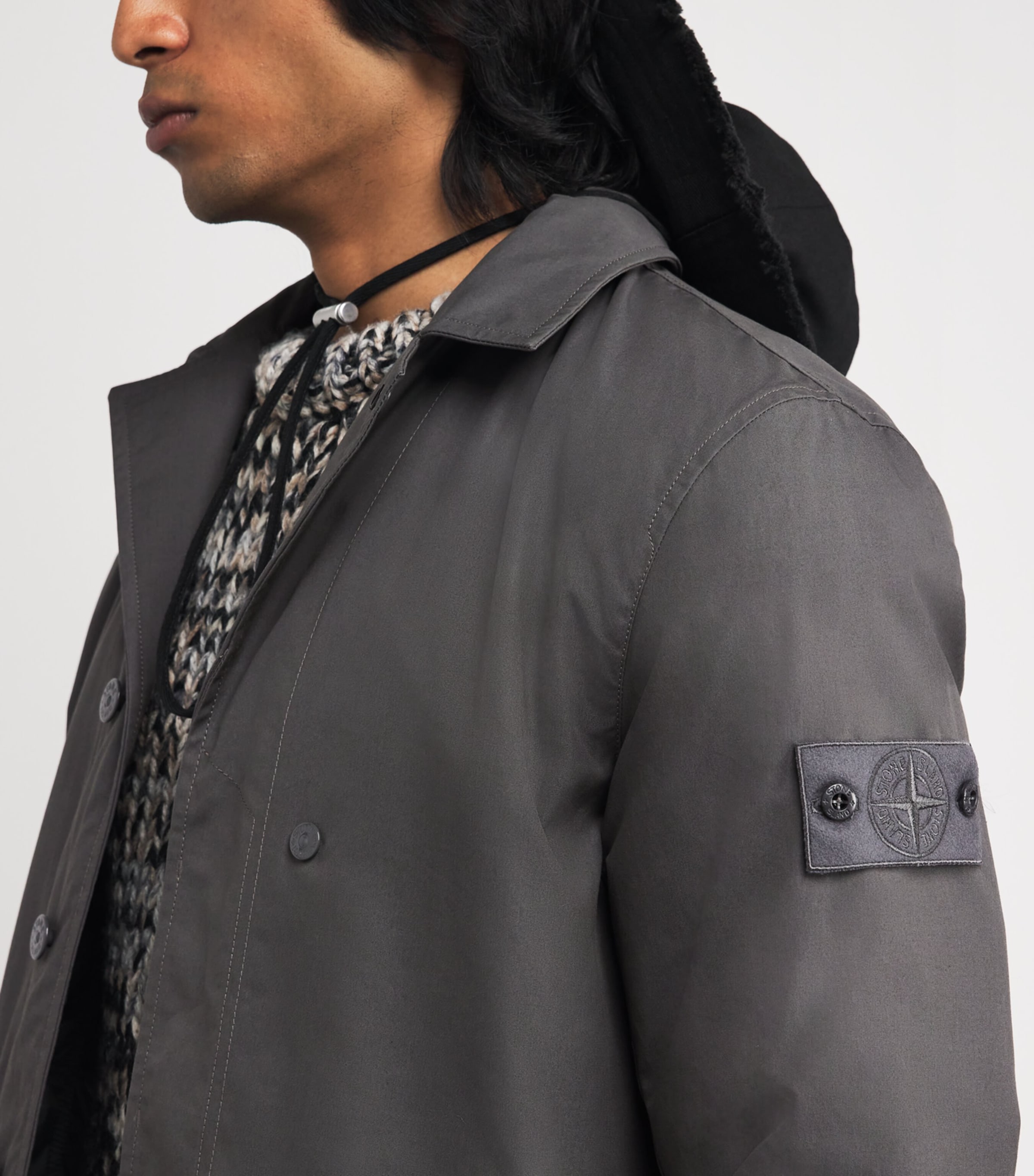 Stone Island Grey GHOST PIECE Cotton Canvas Water-Repellent Jacket