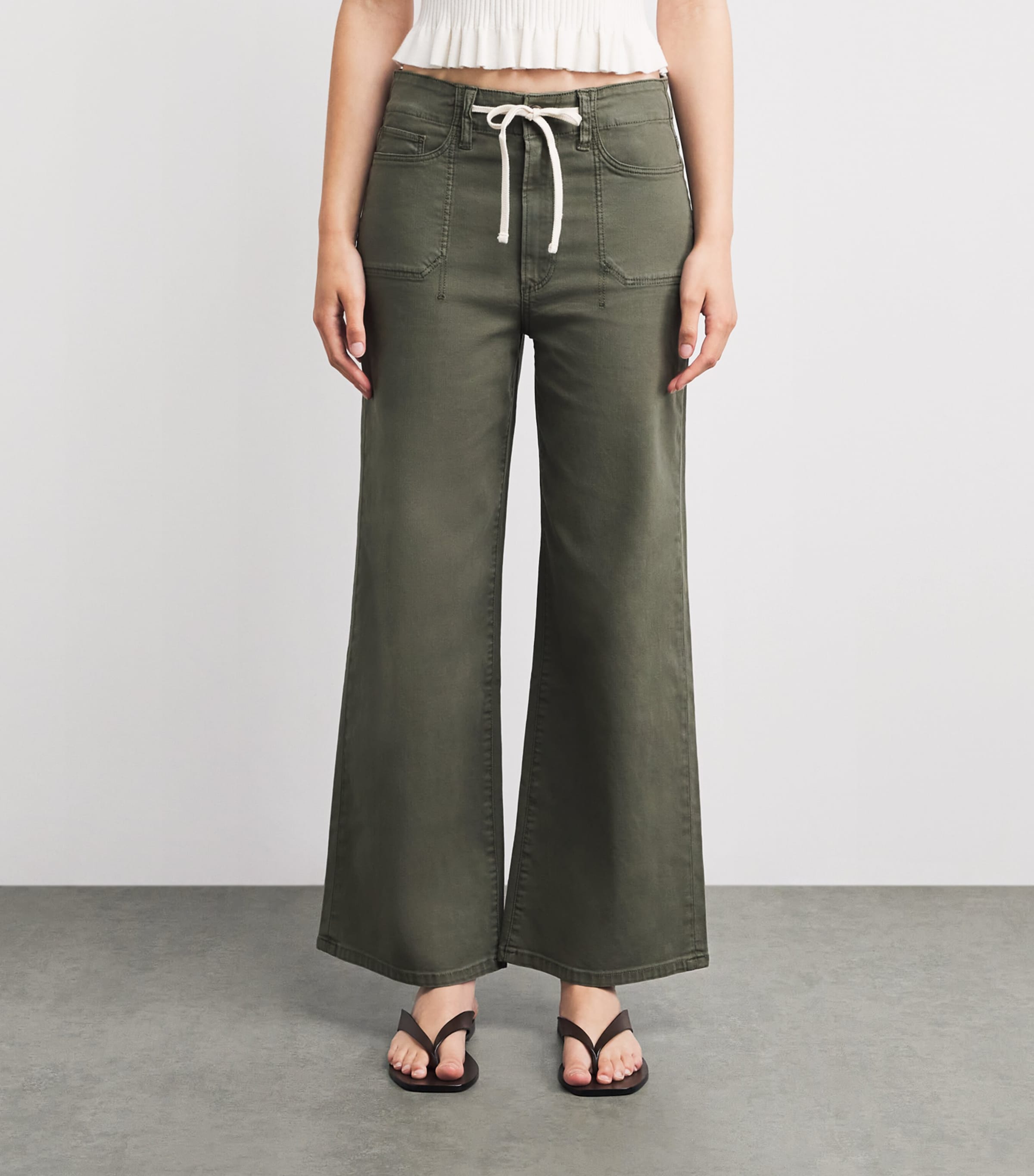 PAIGE Womens Ari Bootcut Jeans Vintage Ivy Green Image 4