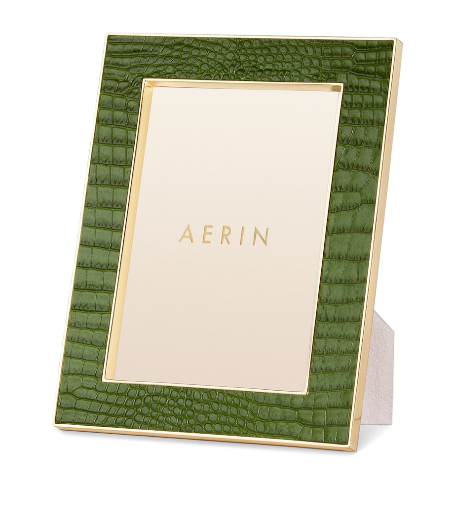 Aerin Leather Classic Photo Frame (5’’ x 7’’) Green Image 1