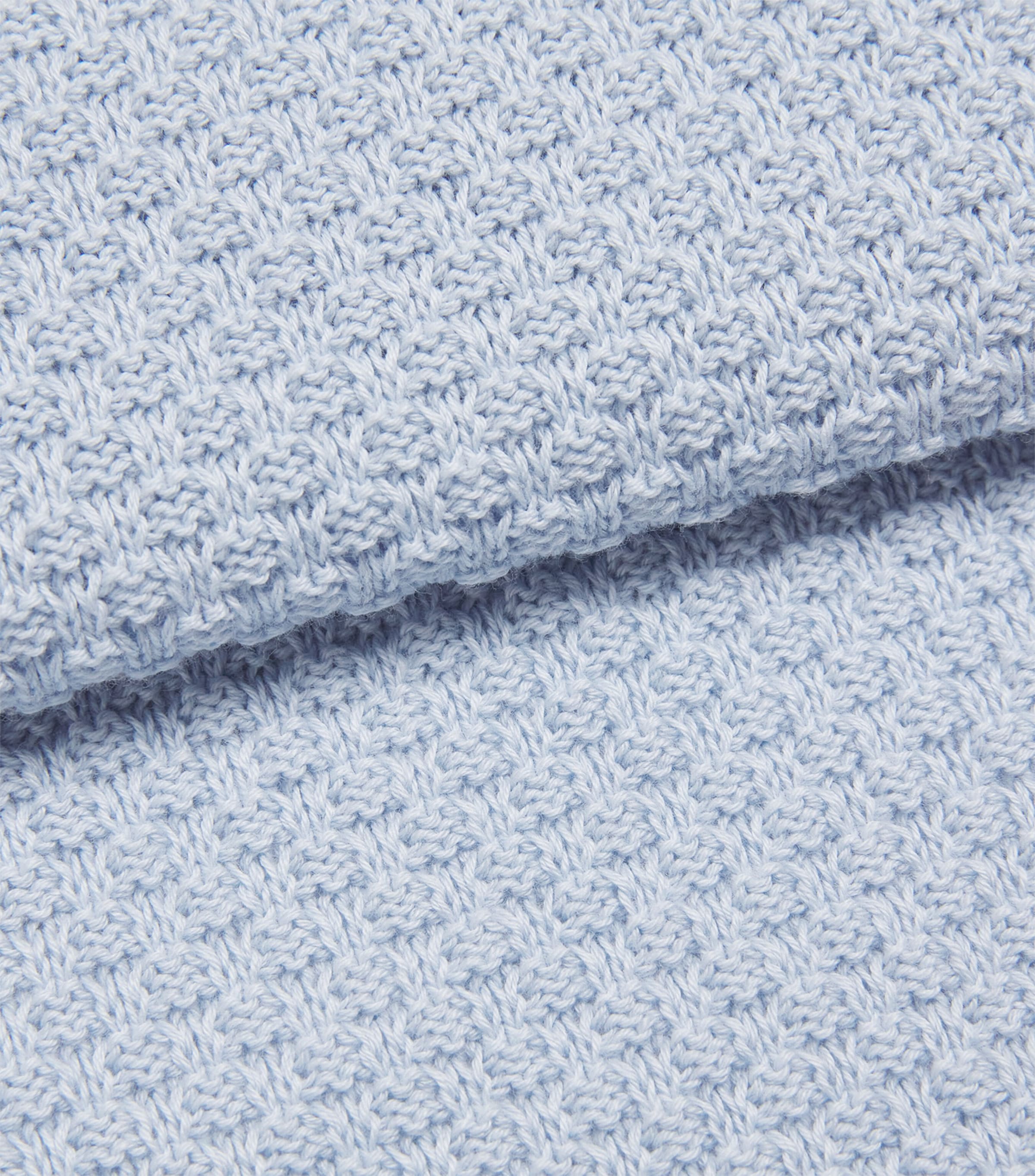 Cotton-Cashmere Knitted Blanket 801 H82 SKY BLUE Image 2