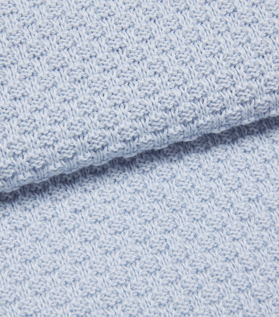 Cotton-Cashmere Knitted Blanket 801 H82 SKY BLUE Image 2