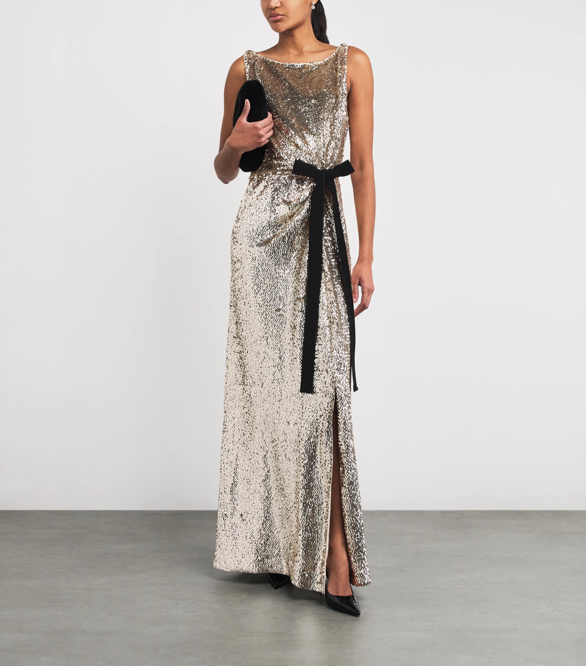 Sequinned Felicity Maxi Dress GOLD MULTI Image 2
