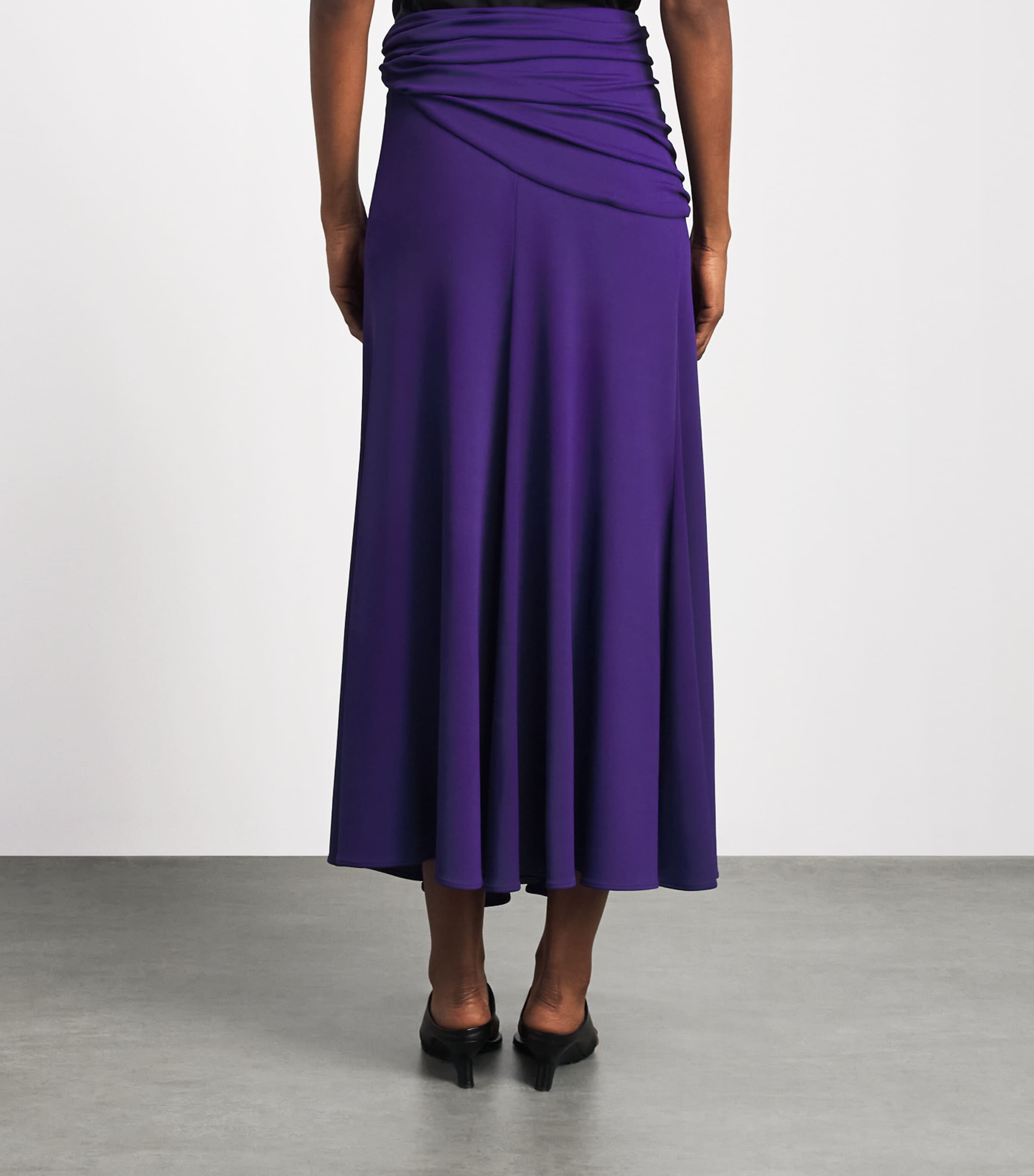 Rabanne Womens Draped Chain Midi Skirt Purple Image 5