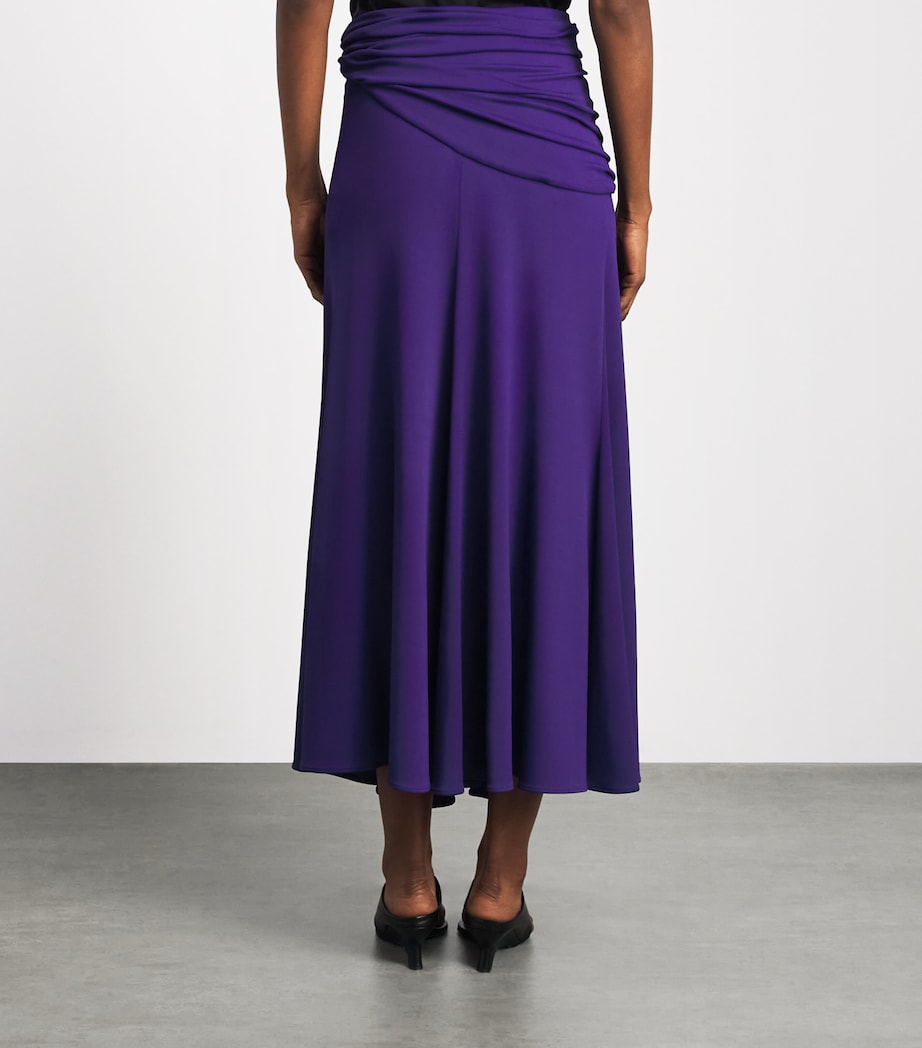 Rabanne Womens Draped Chain Midi Skirt Purple Image 5