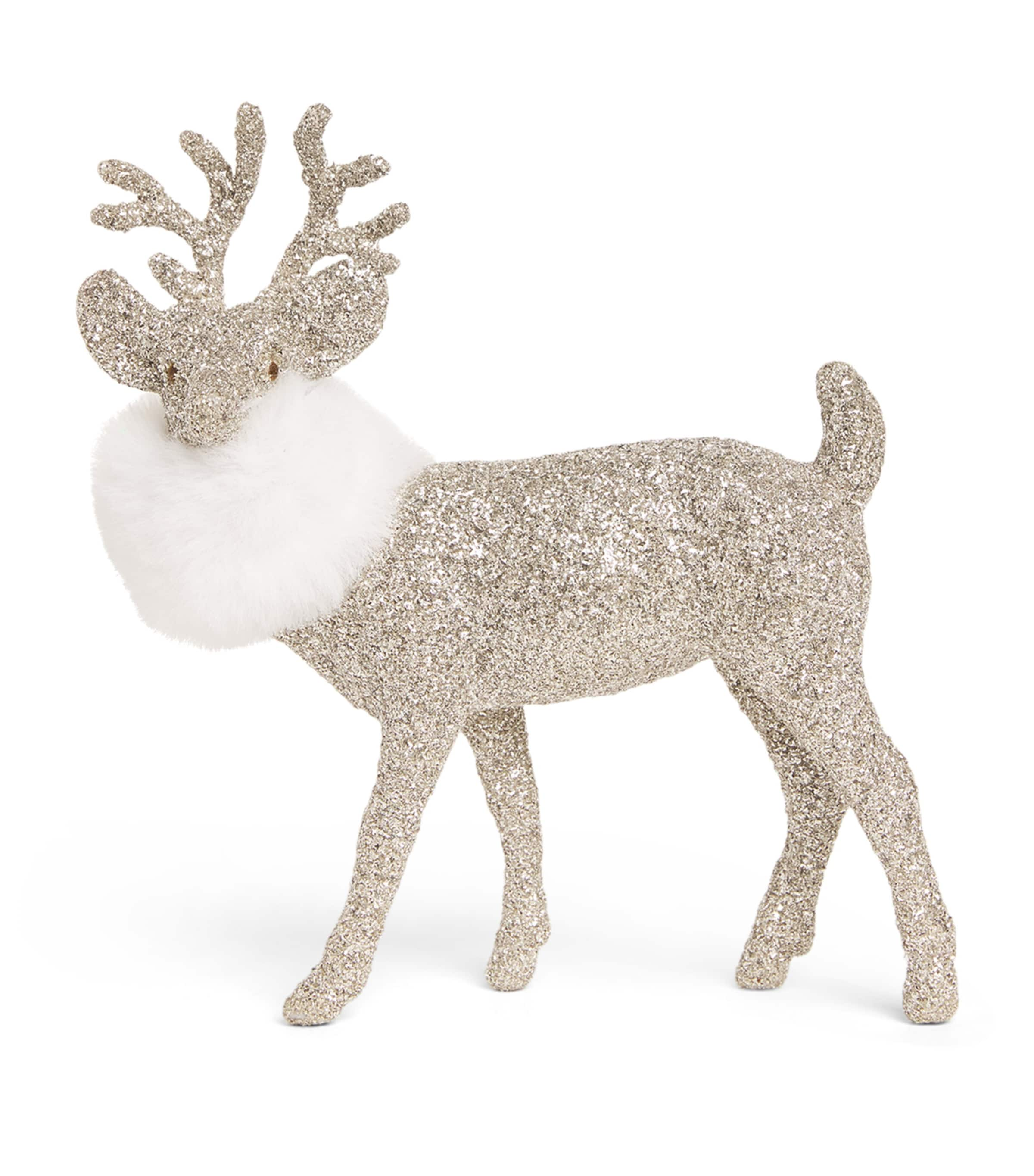 Harrods Glitter Comet Reindeer Ornament In Gray