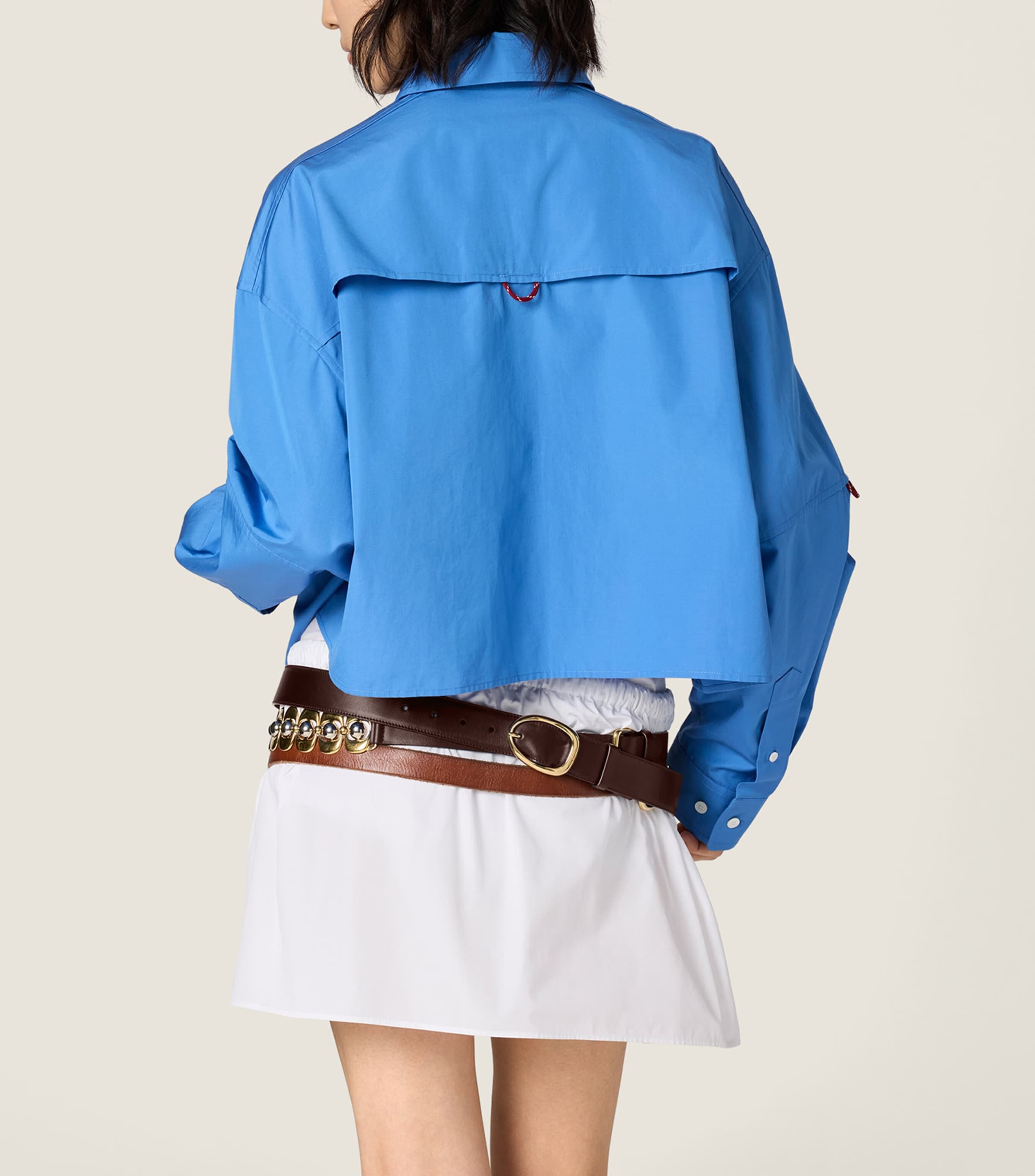 Miu Miu Womens Cotton Flared Mini Skirt Image 3