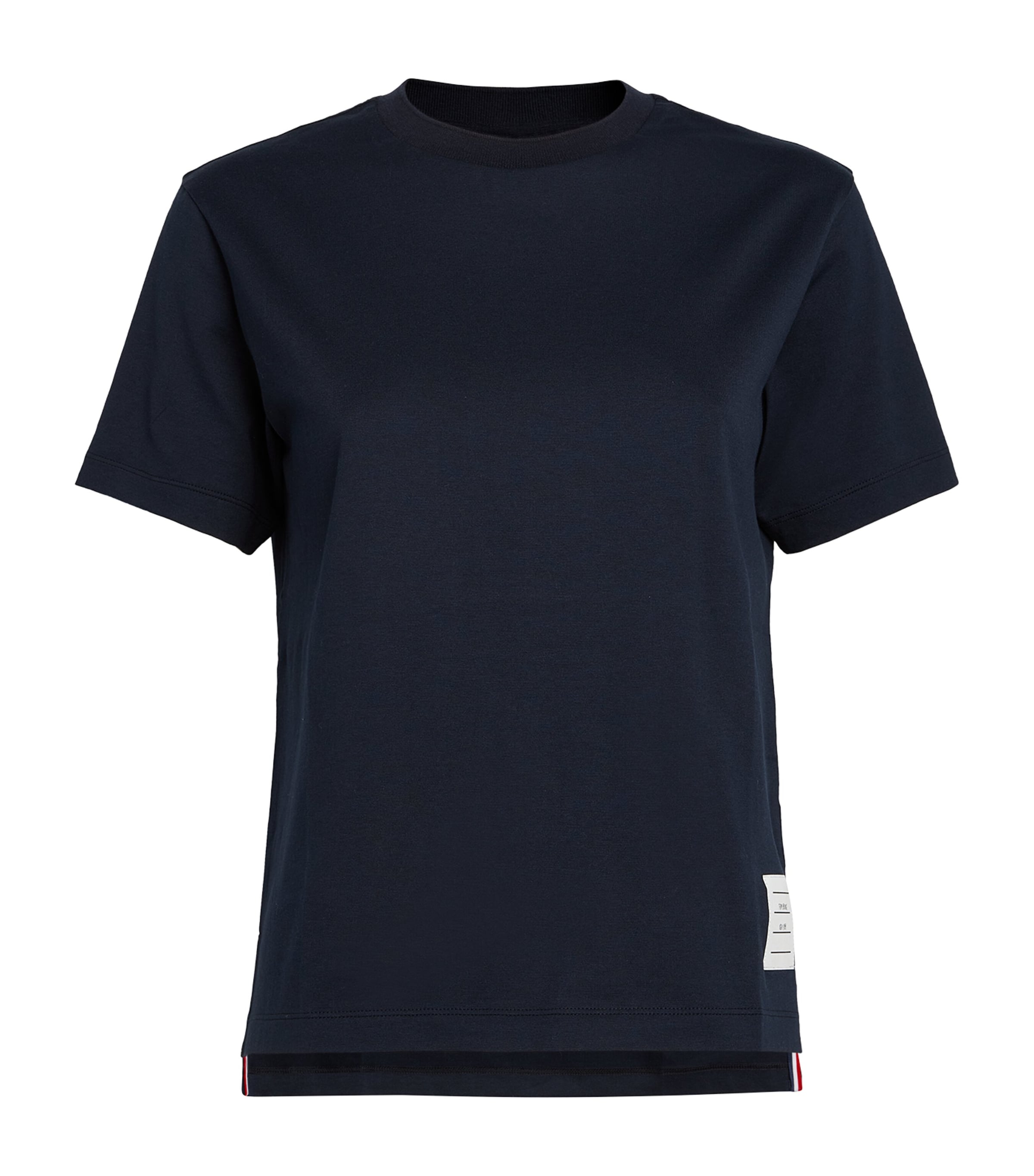 Thom Browne Logo-patch Short-sleeve T-shirt In Navy