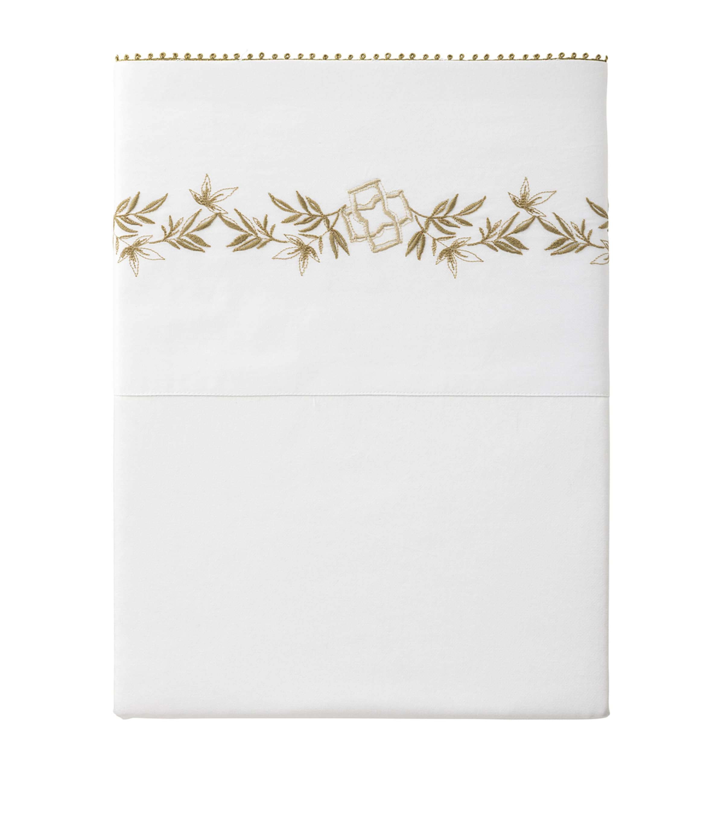 Organic Cotton Mirabeau King Duver Cover (230cm x 220cm) WHT/GOLD Image 2