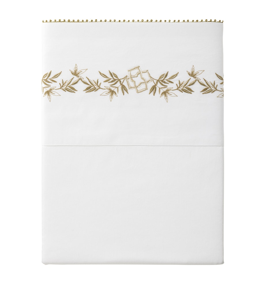 Organic Cotton Mirabeau King Duver Cover (230cm x 220cm) WHT/GOLD Image 2