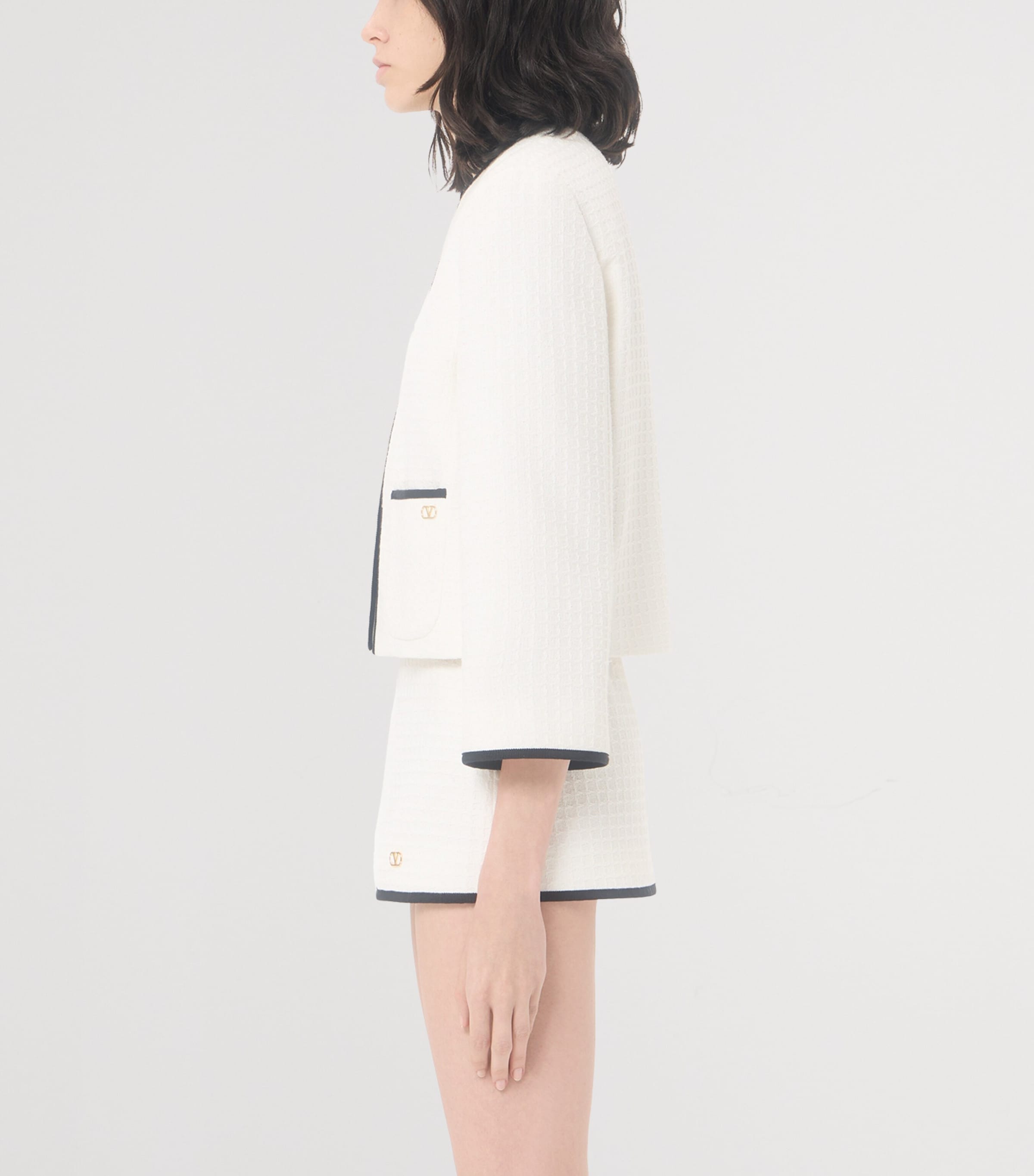 Valentino Womens Cotton Tweed Jacket Cbj Image 4