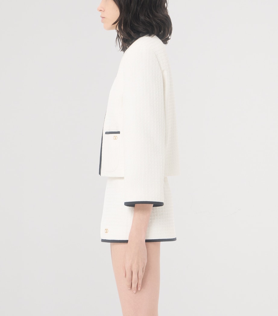 Valentino Womens Cotton Tweed Jacket Cbj Image 4