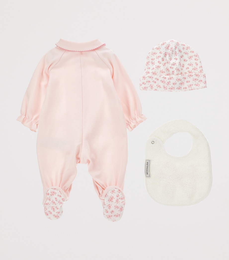 Cotton All-In-One, Bib and Hat Set (1-9 Months) ROSA ANTICO COUTURE Image 2
