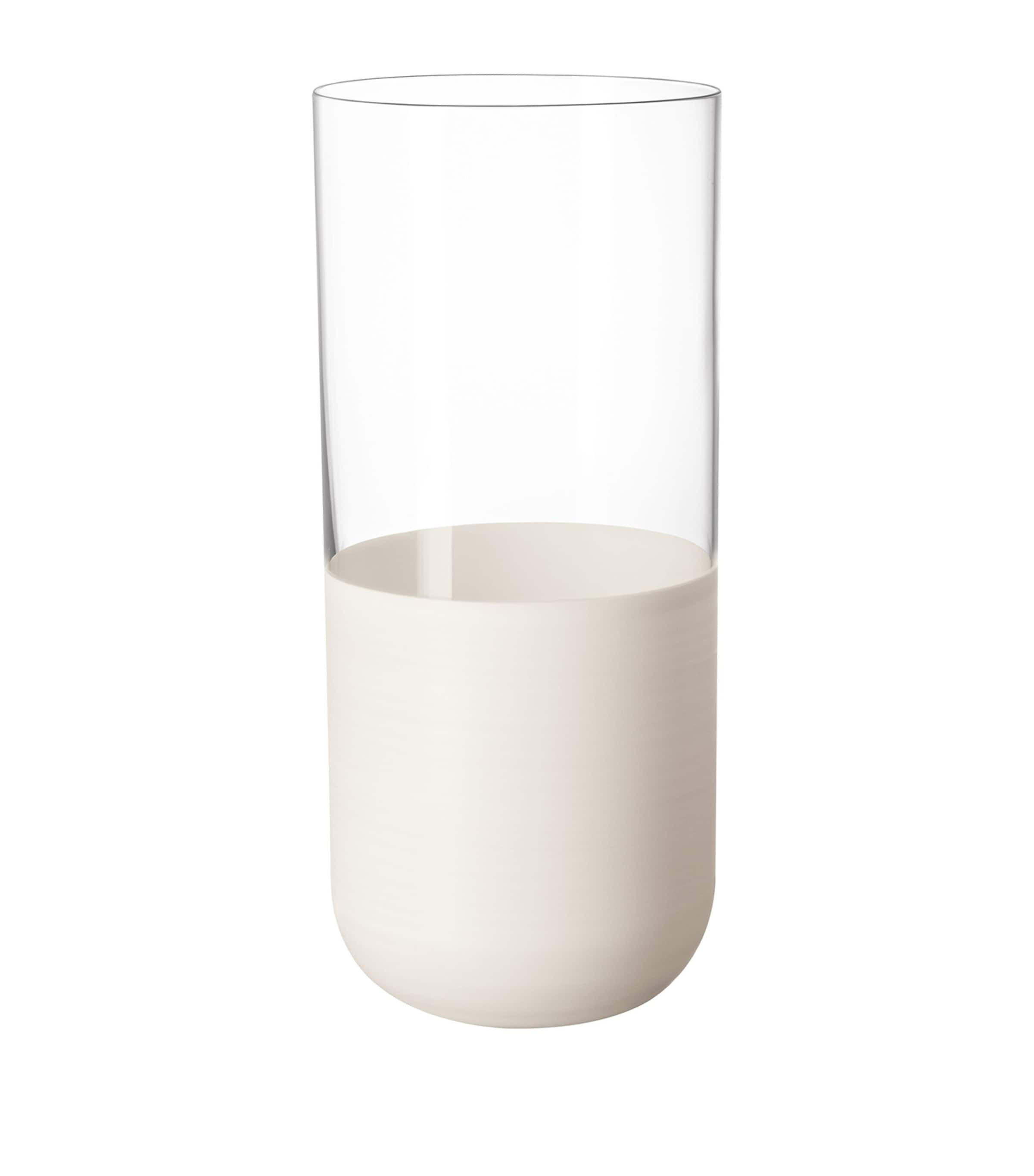 Villeroy & Boch Set Of 4 Manufacture Rock Blanc Long Drink Tumblers In White