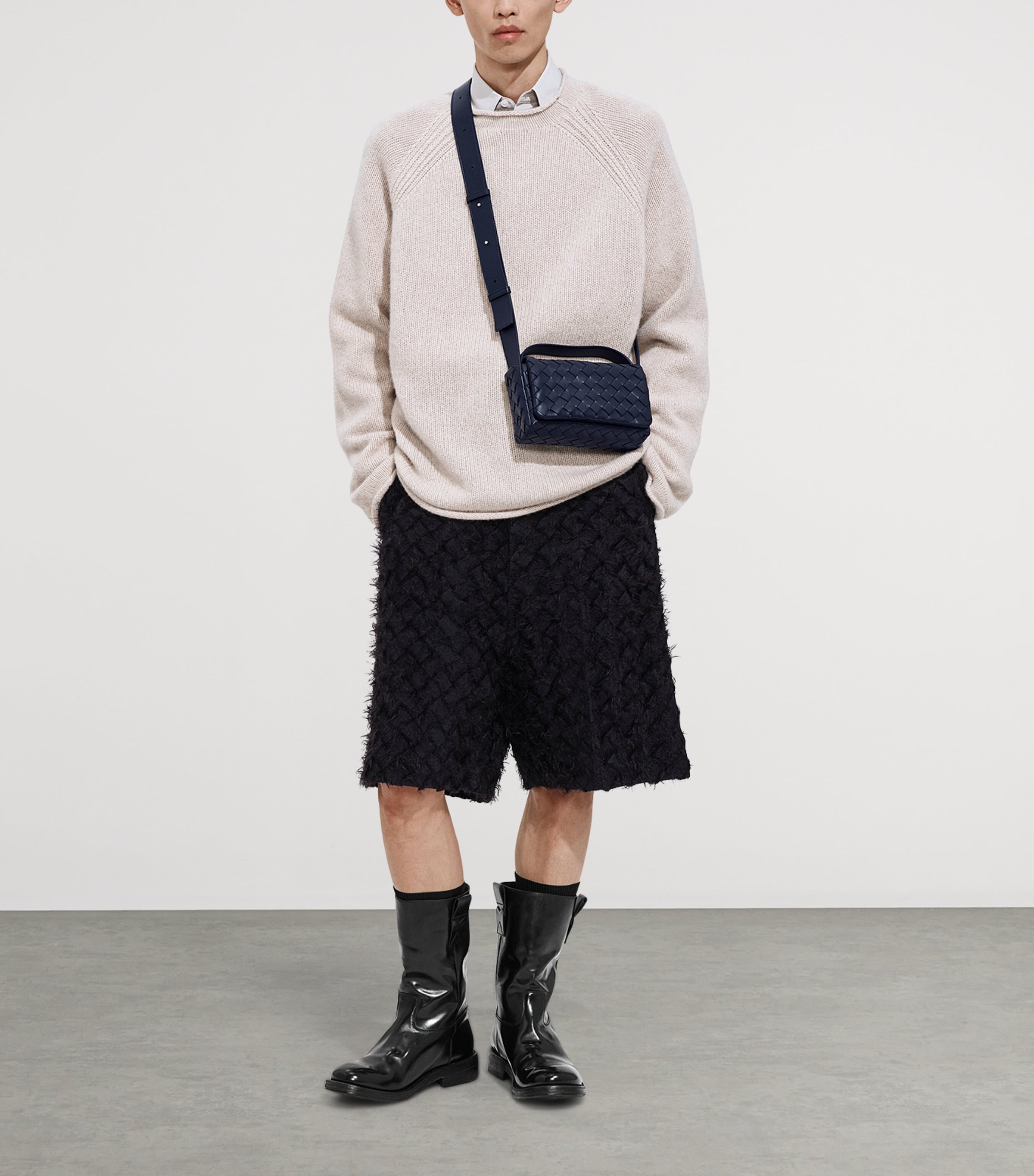 Bottega Veneta Mini Leather Intrecciato Flap Cross-Body Bag Image 2