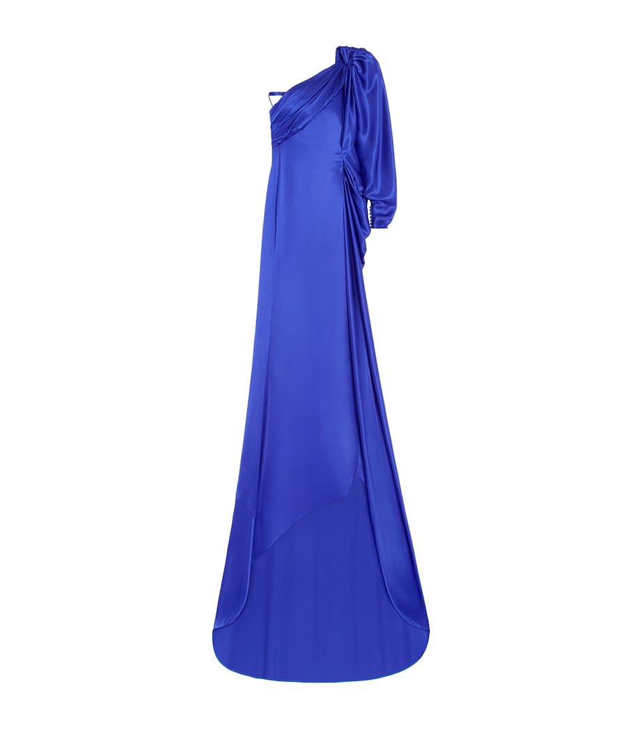 Valentino Womens Silk Satin One-Shoulder Gown Bdn Image 1