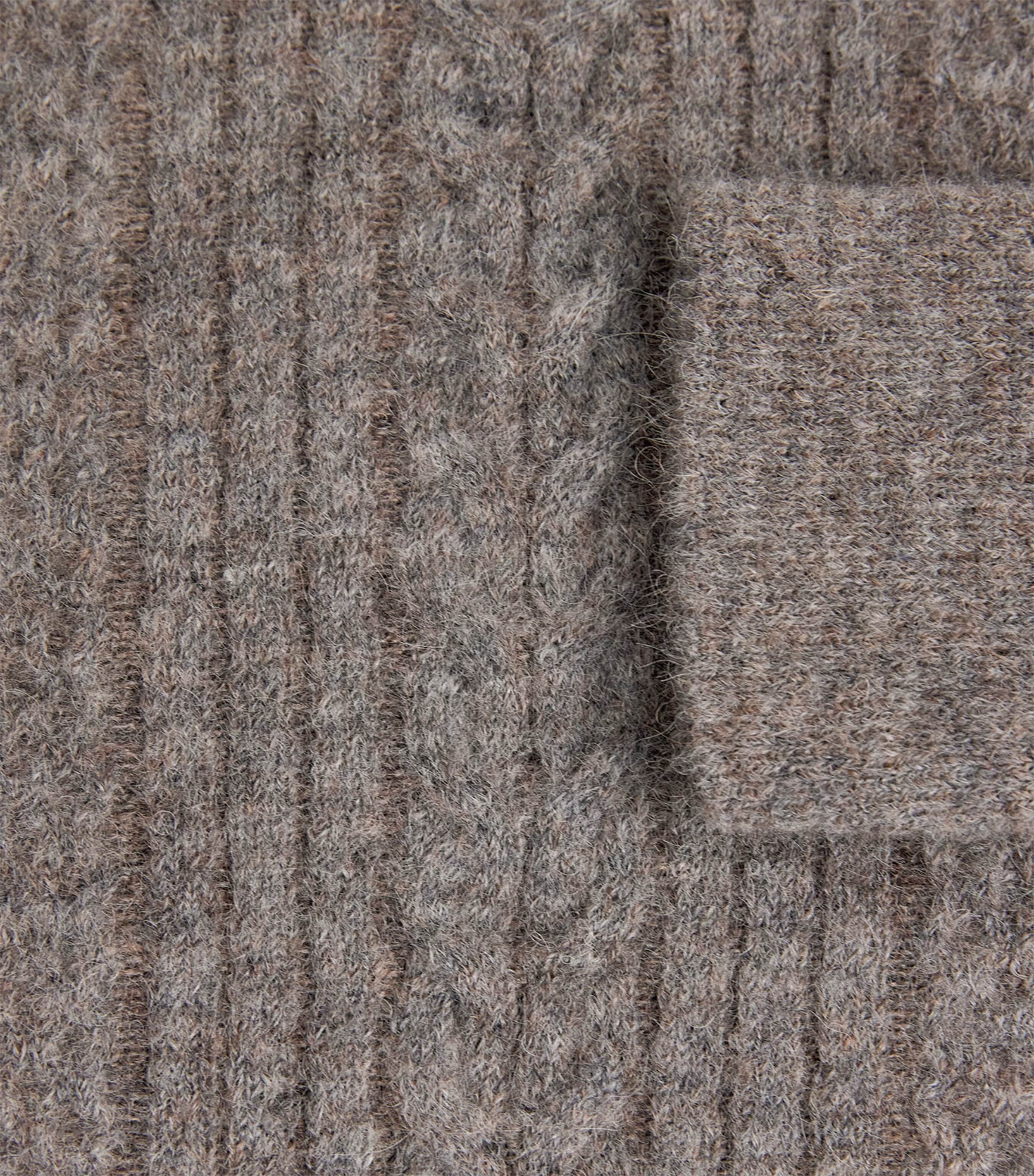 Pal Zileri Mens Alpaca-Blend Cable-Knit Sweater Grey Image 5