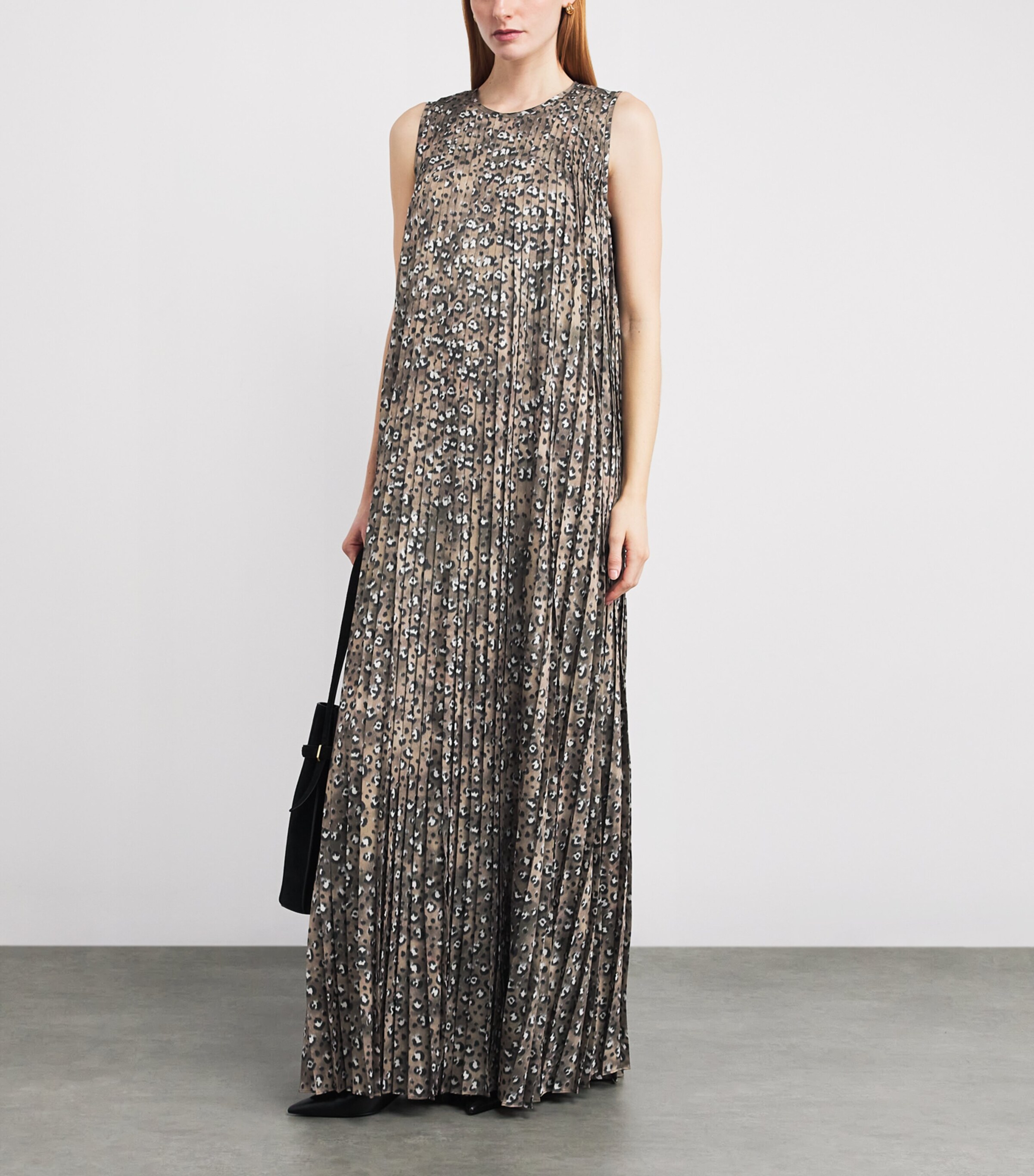 Lafayette 148 Womens Leopard Print Belted Maxi Dress Brownstone Multi Image 6