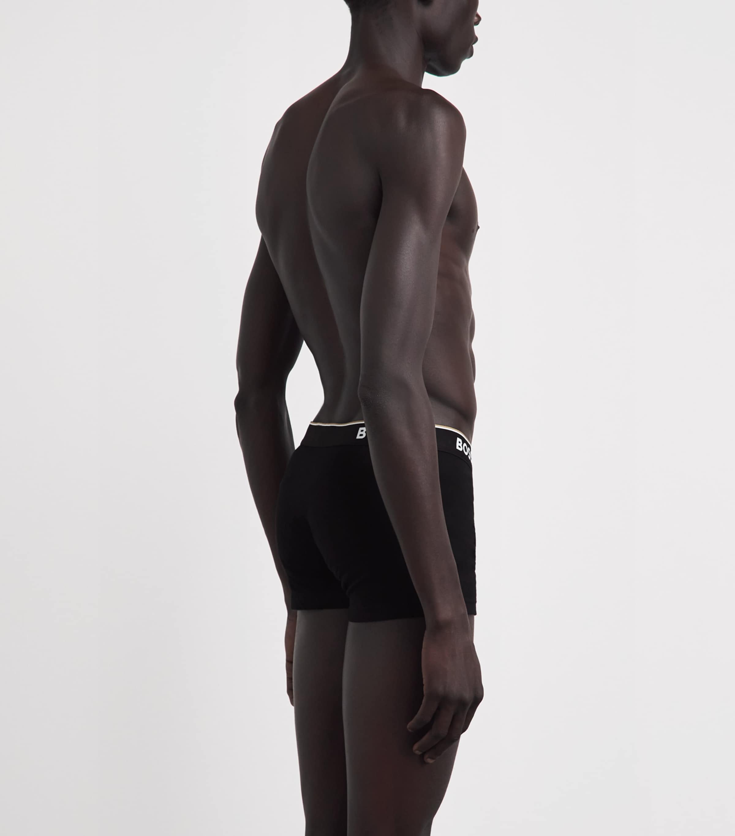 BOSS Mens Stretch-Cotton Power Trunks (Pack of 3) Dark Grey Image 3