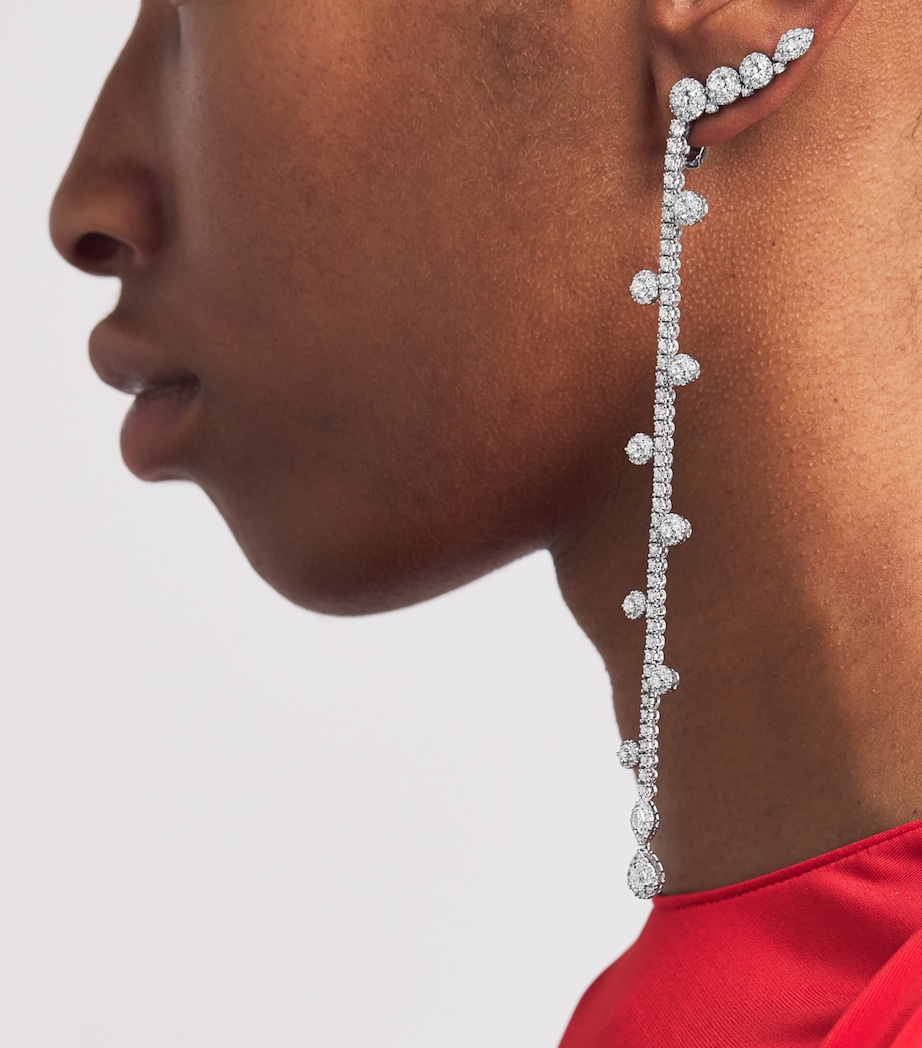 White Gold and Diamond Y-Couture Drop Earrings WHITE GOLD Image 2