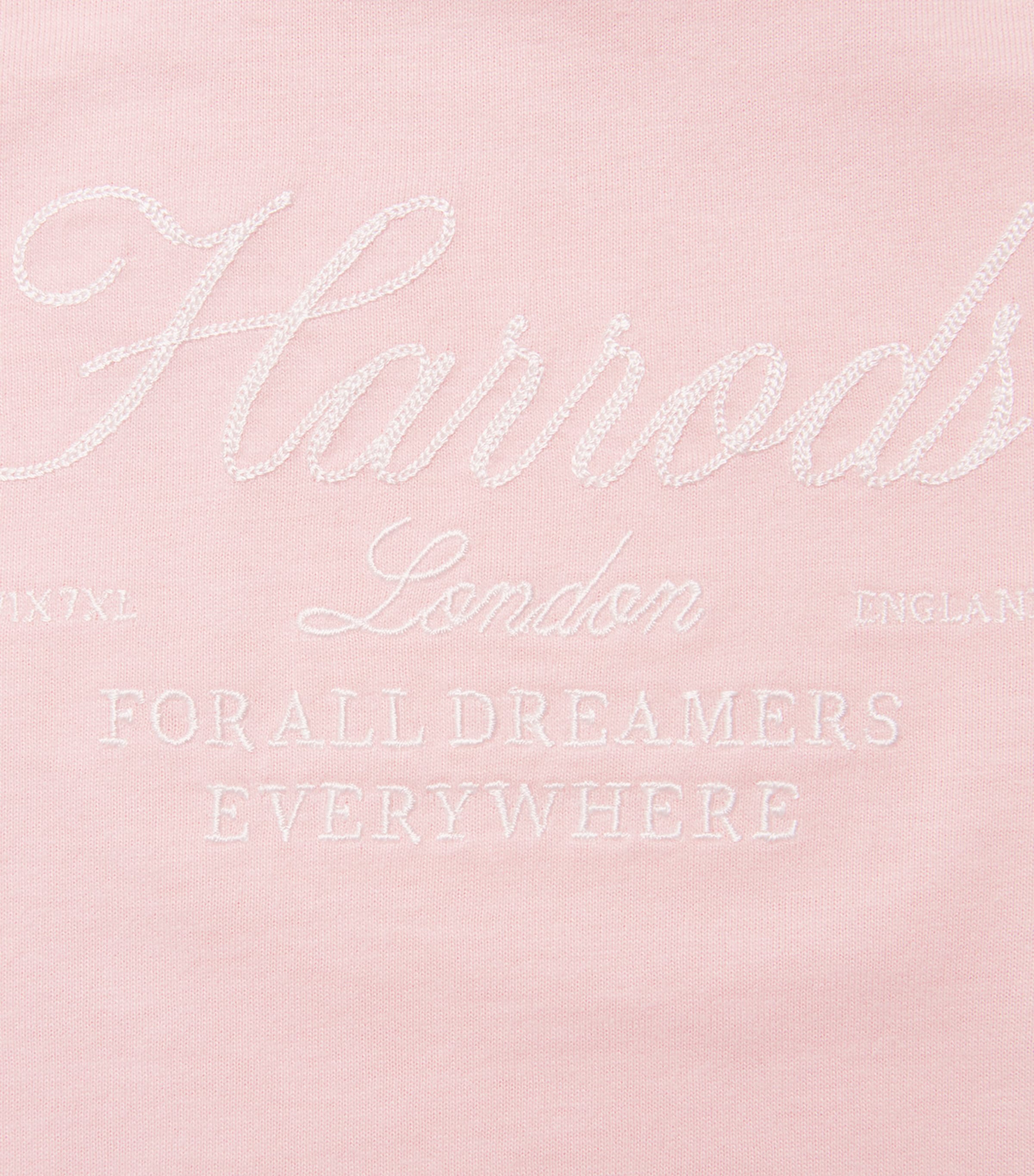 Harrods Cotton Logo T-Shirt (2-8 Years) Pink/ivory Image 3