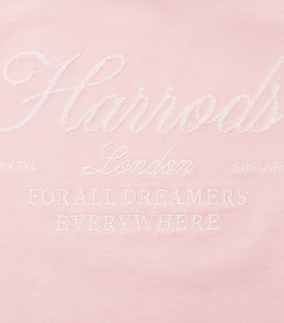 Harrods Cotton Logo T-Shirt (2-8 Years) Pink/ivory Image 3