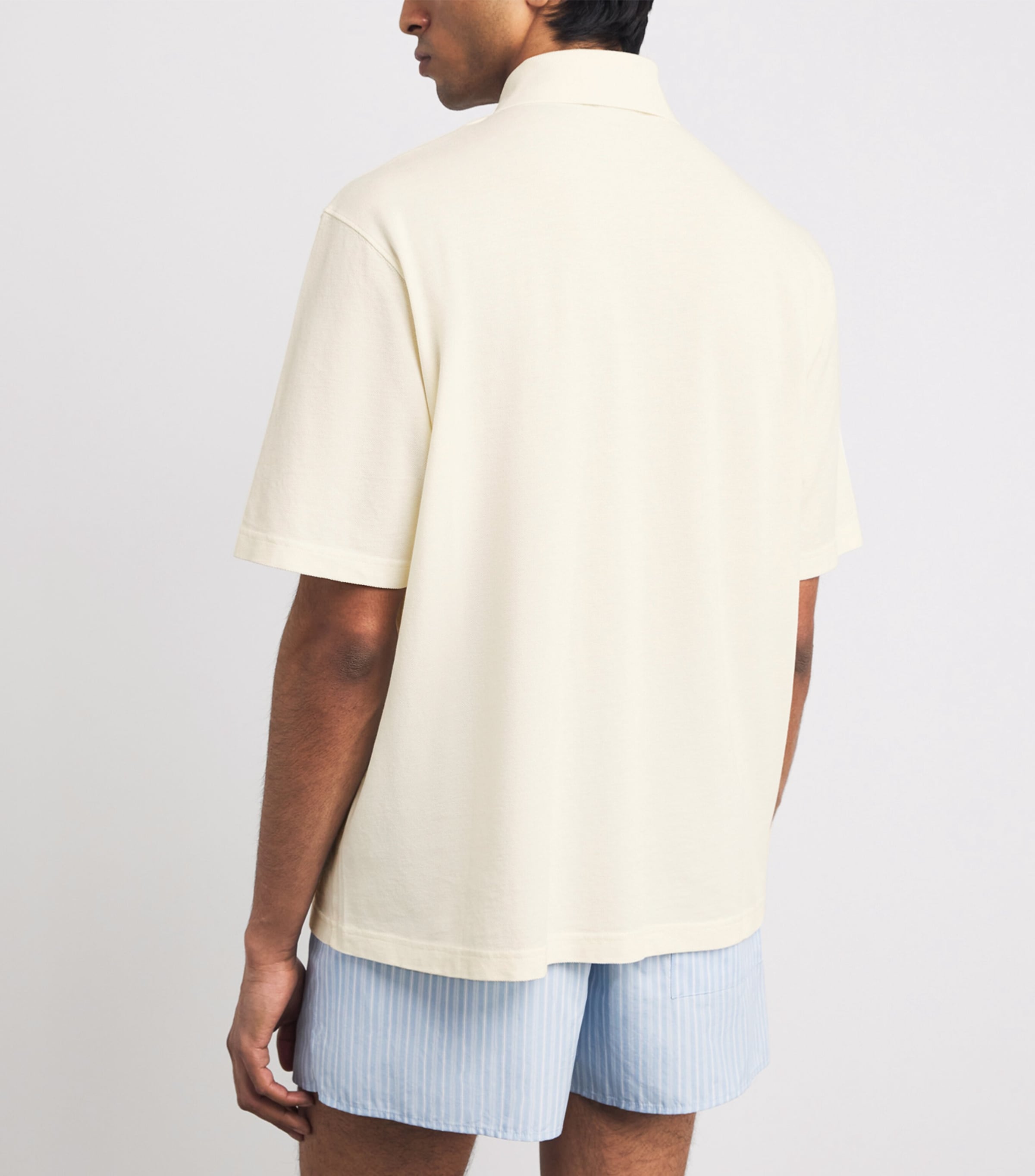 AMI Paris Mens Cotton Ami de Coeur Polo Shirt Blanc Creme Image 5