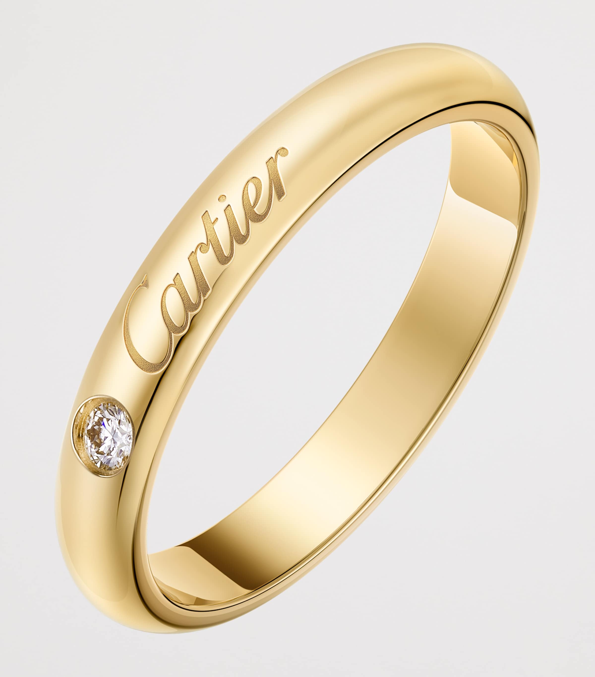 Yellow Gold and Diamond C de Cartier Curved Wedding Ring YELLOW GOLD Image 2
