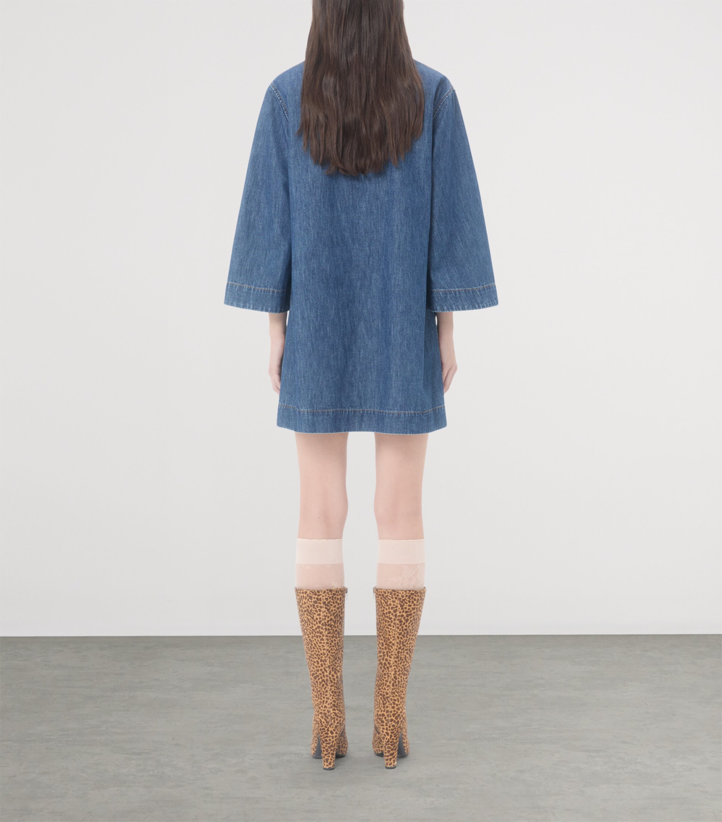 Valentino Womens Denim Shift Mini Dress Image 4
