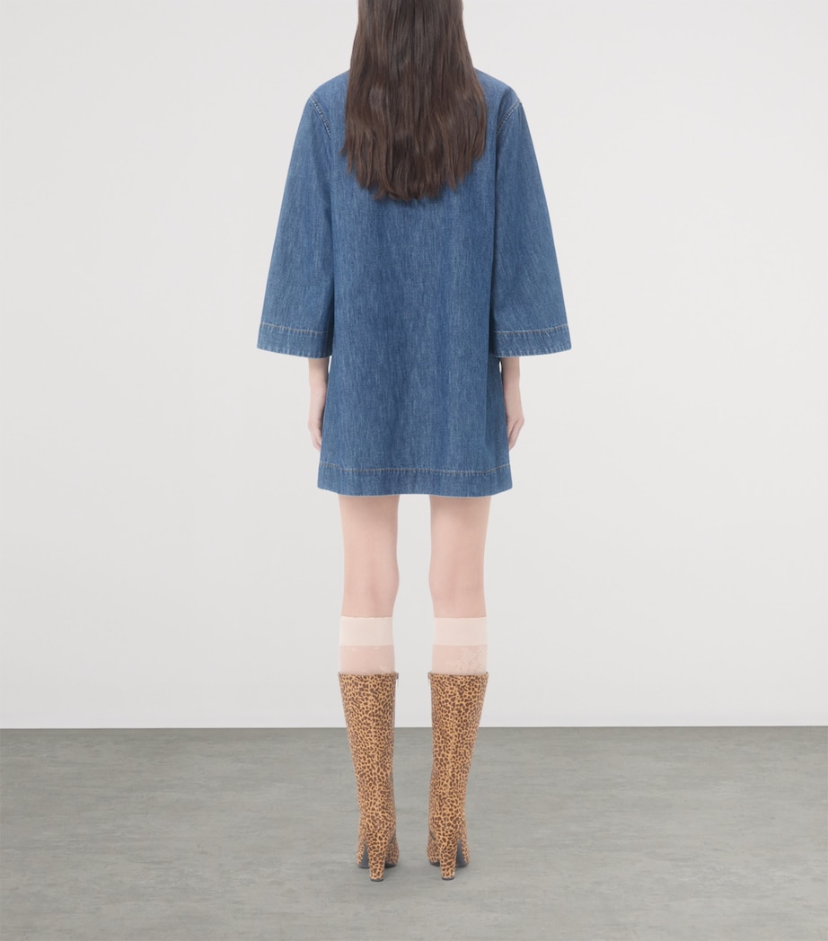 Valentino Womens Denim Shift Mini Dress Image 4