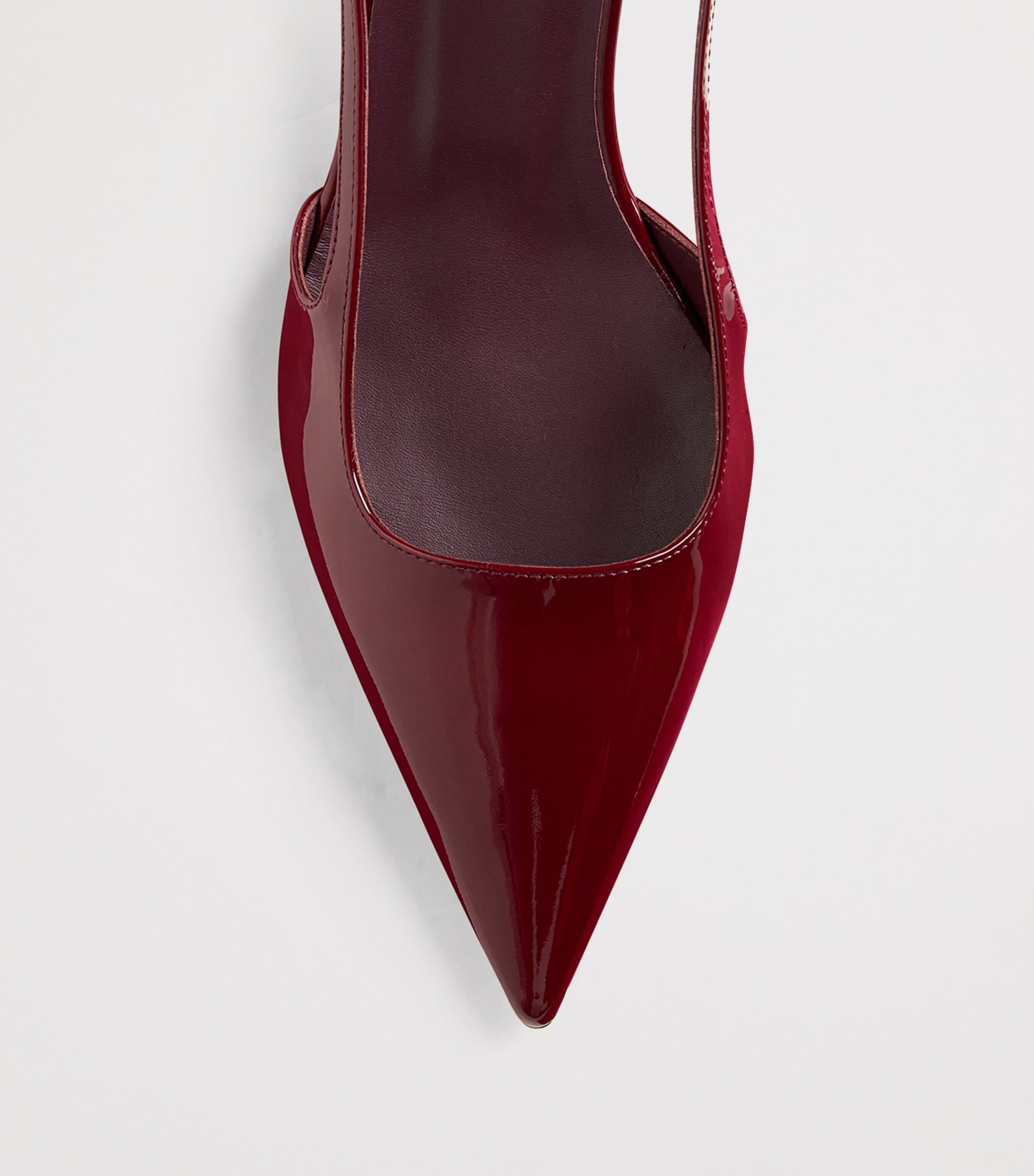 Patent Leather Slingback Pumps 70 BURGUNDY Image 5