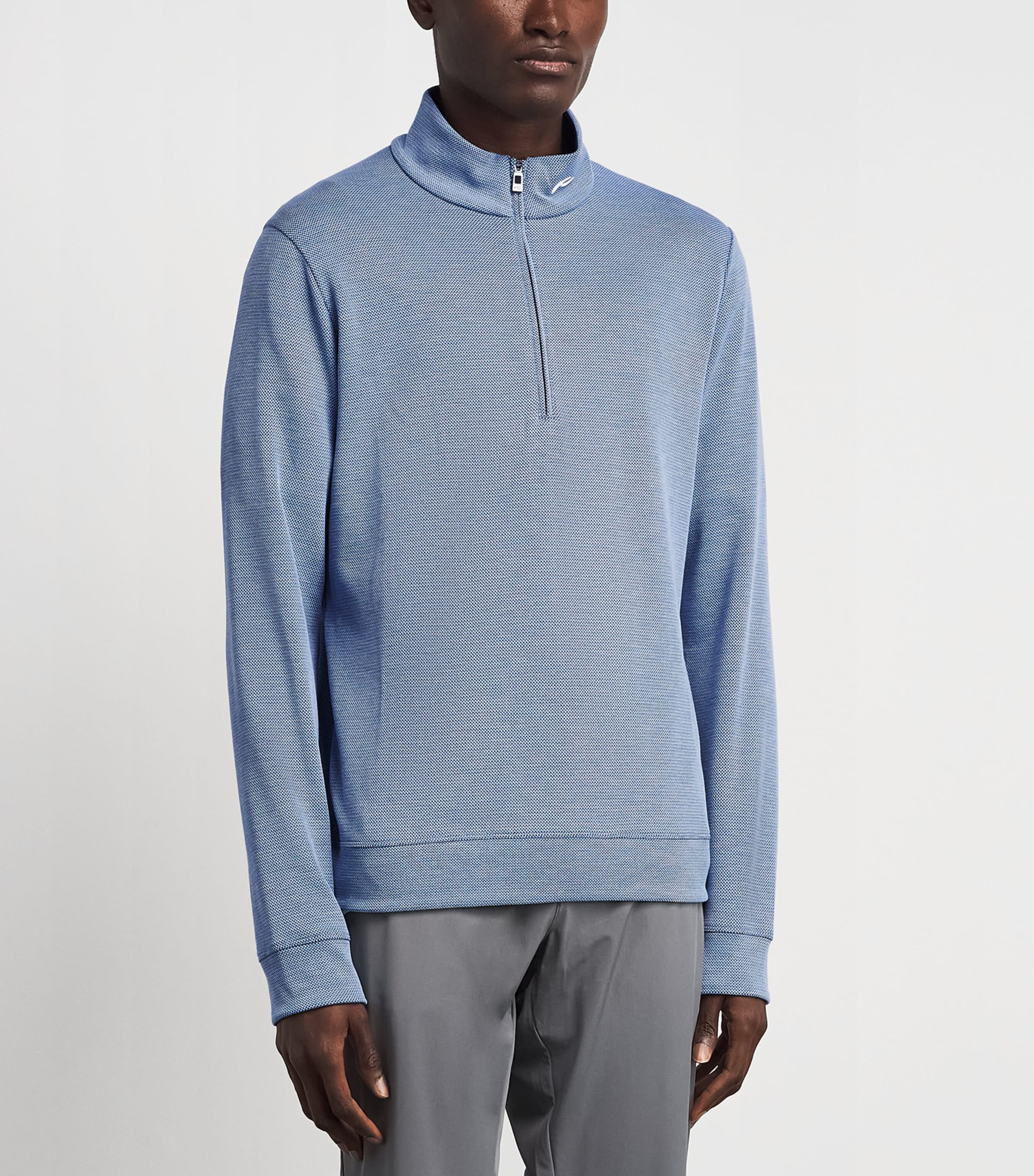KJUS Mens Essentials Quarter-Zip Sweatshirt Vpor Blu/atlanta Blu Image 4