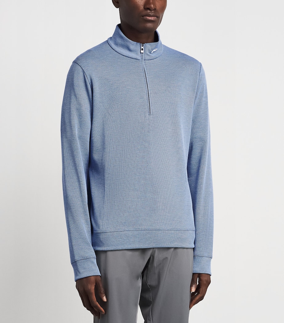 KJUS Mens Essentials Quarter-Zip Sweatshirt Vpor Blu/atlanta Blu Image 4