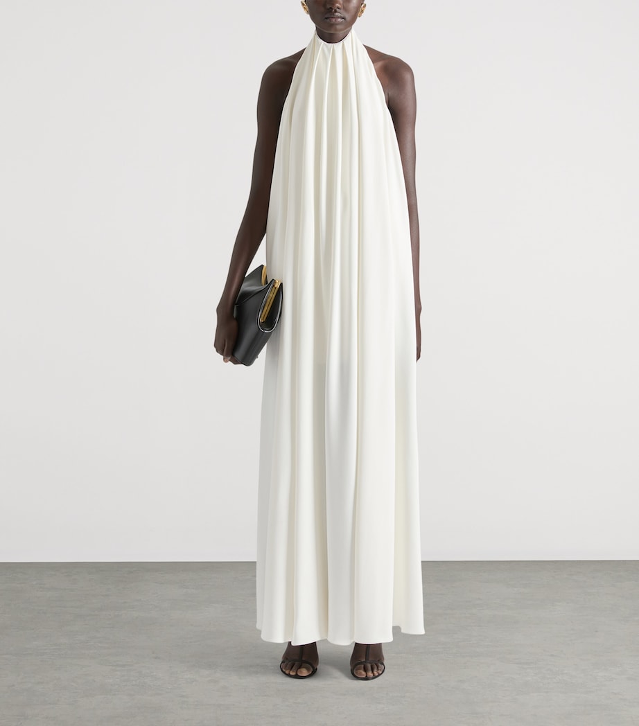 Crepe Halterneck Maxi Dress IVORY Image 2