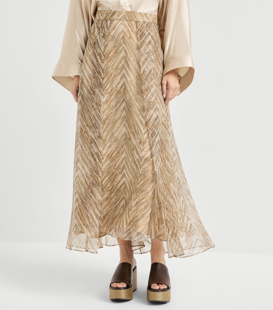 Silk Printed Maxi Skirt C001 Image 3